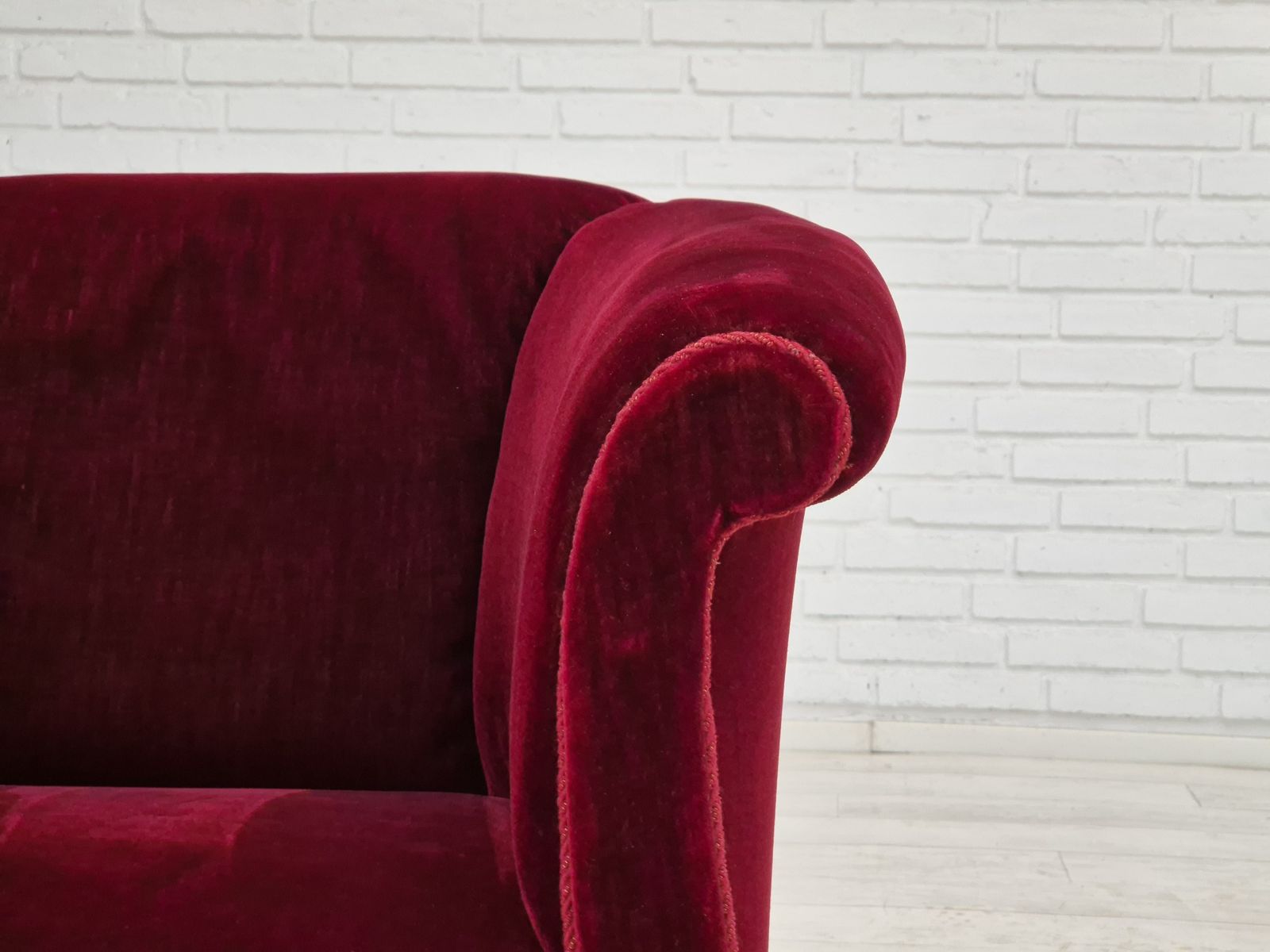 1960s, Danish Lounge Chair, Furniture Velour, Original Condition, Beech Wood Legs. photo furniture