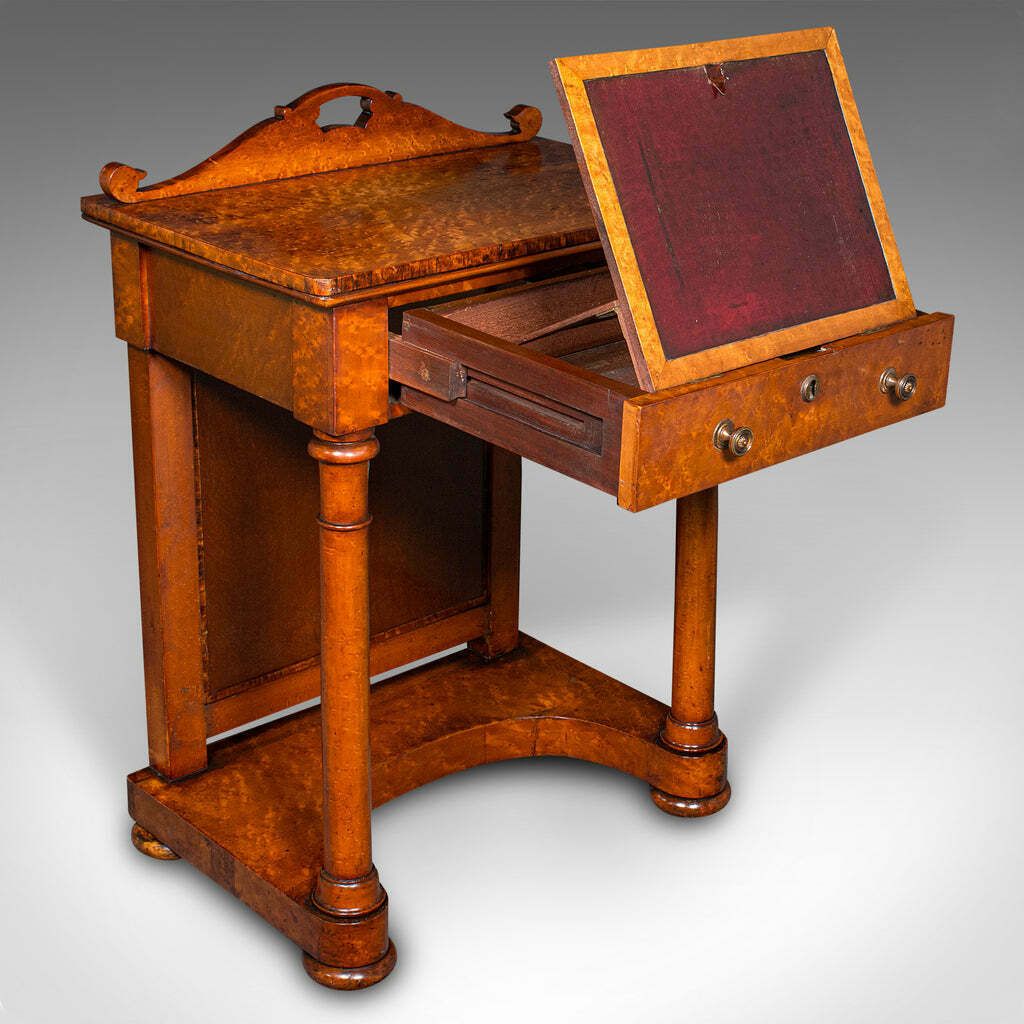 Antique Ship's Purser's Desk, English, Writing Table, Beidermeier, Victorian photo for sale