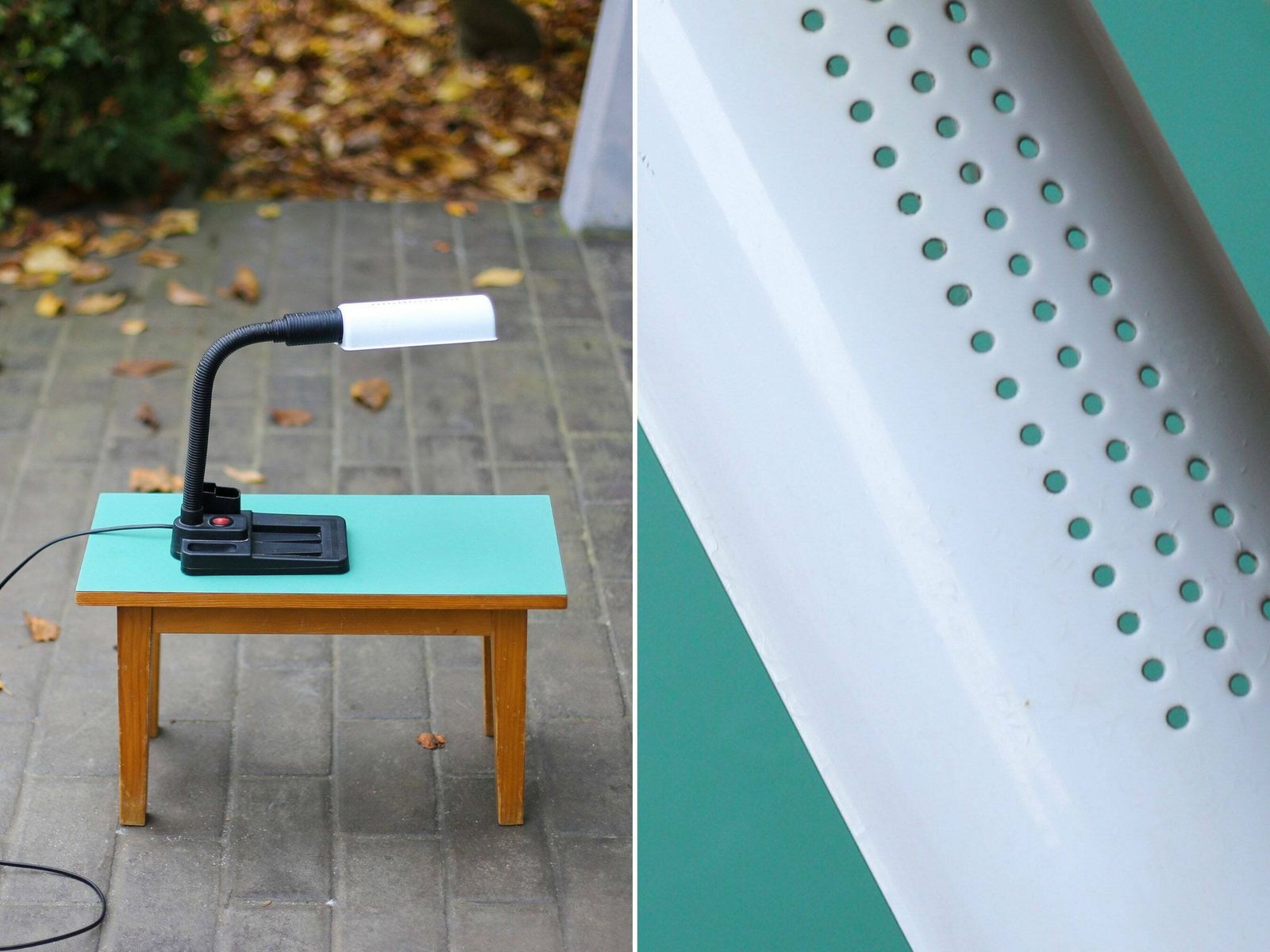 Vintage Veneta Lumi Organizer Desk  / Vintage Adjustable Gooseneck Table Lamp / Memphis Style Lamp / 80's / Made In Italy