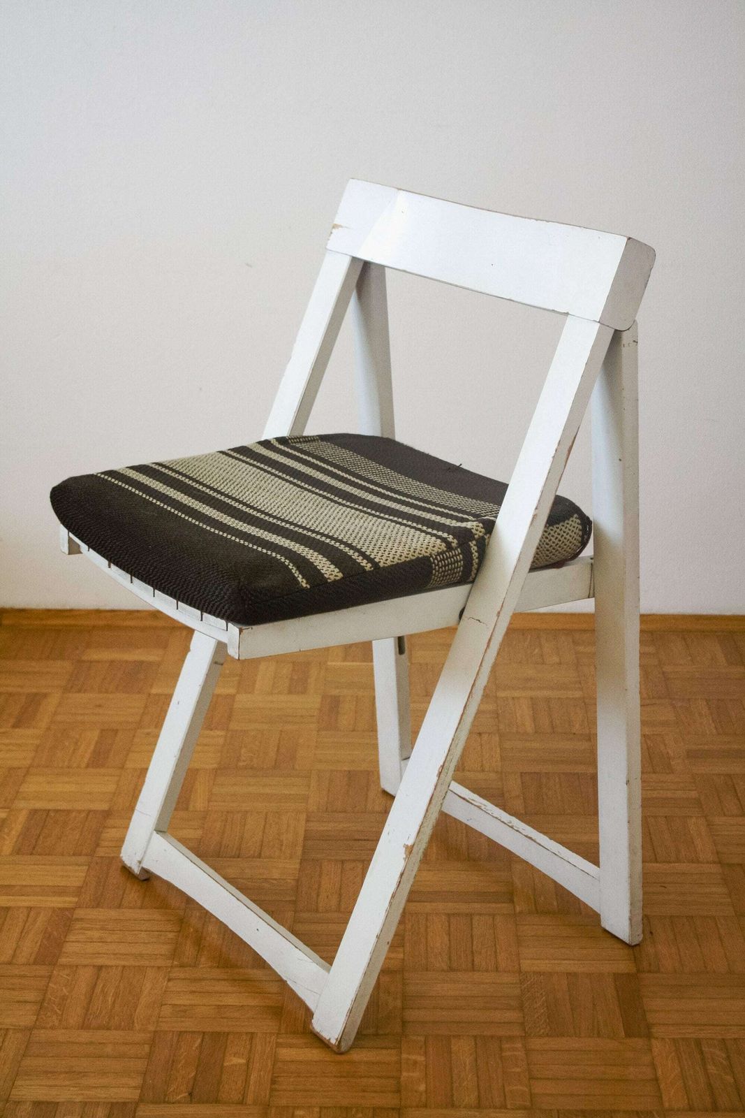 Mid Century Folding Wooden Chair Trieste By Aldo Jacober Alberto Bazzani / Vintage White Beech Wood Folding Chair / Stol Kamnik / 60s photo furniture