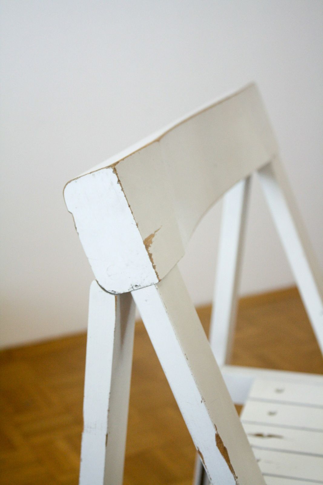 Mid Century Folding Wooden Chair Trieste By Aldo Jacober Alberto Bazzani / Vintage White Beech Wood Folding Chair / Stol Kamnik / 60s photo vintage
