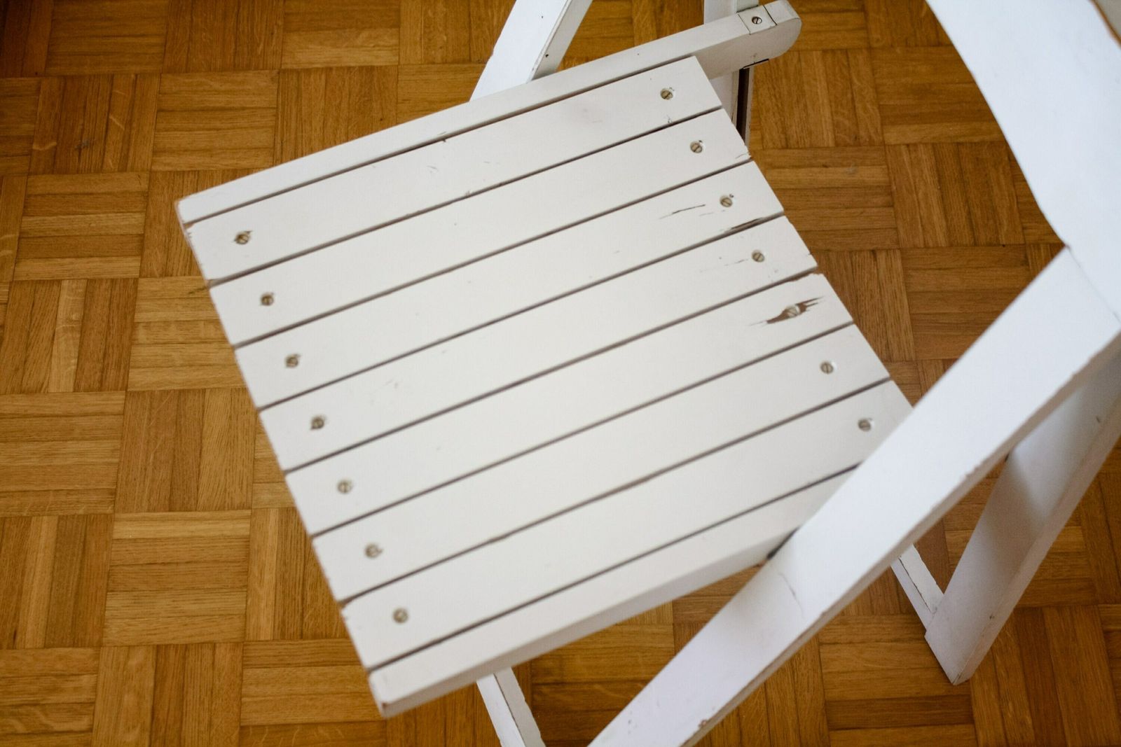 photo furniture Mid Century Folding Wooden Chair Trieste By Aldo Jacober Alberto Bazzani / Vintage White Beech Wood Folding Chair / Stol Kamnik / 60s