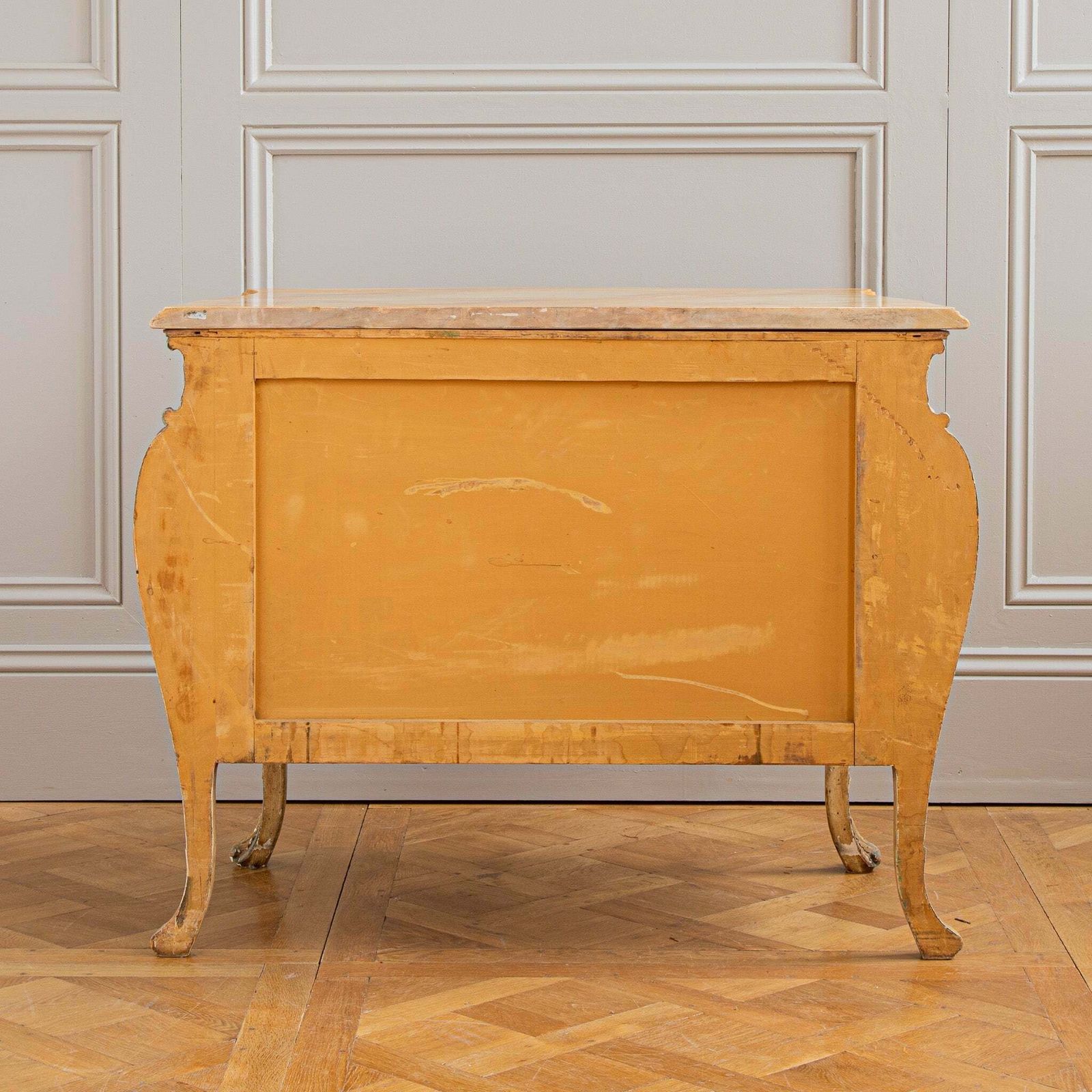 photo furniture Italian Hand Painted Louis XV Style Bombe Chest, Circa Mid 1900's