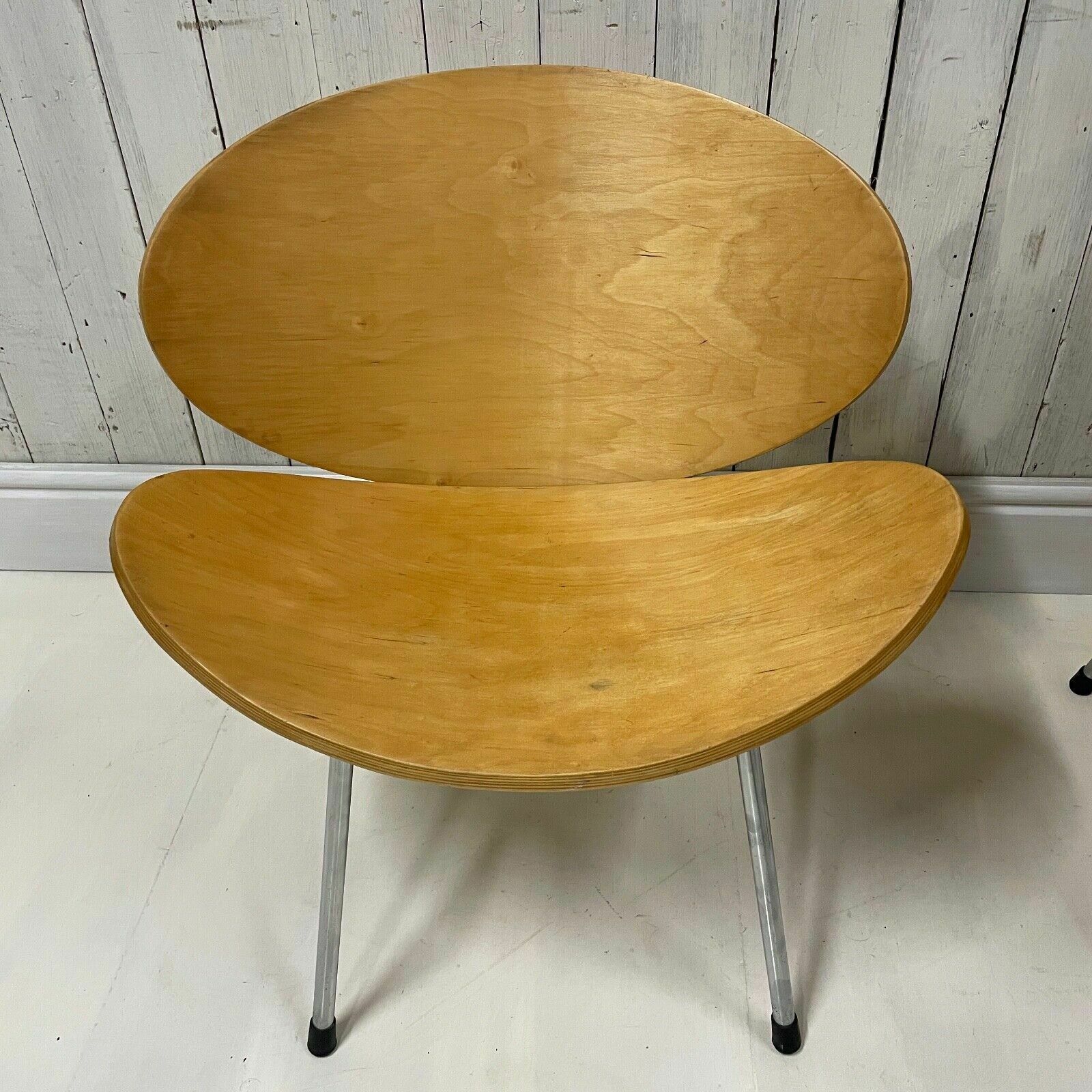2 X Mid Century Ply Chairs Danish Vico Fritz Hans 70s 80s Lounge Garden Dining photo for sale