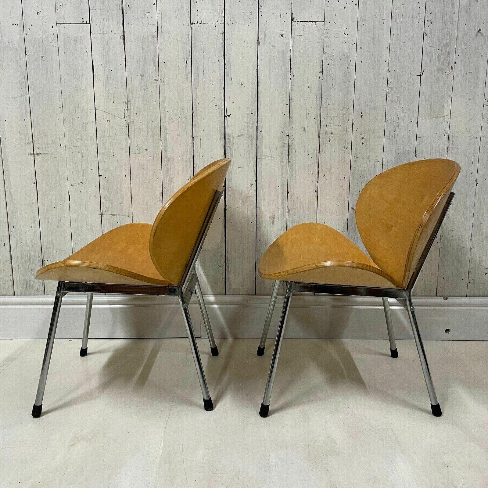 2 X Mid Century Ply Chairs Danish Vico Fritz Hans 70s 80s Lounge Garden Dining photo 295.0