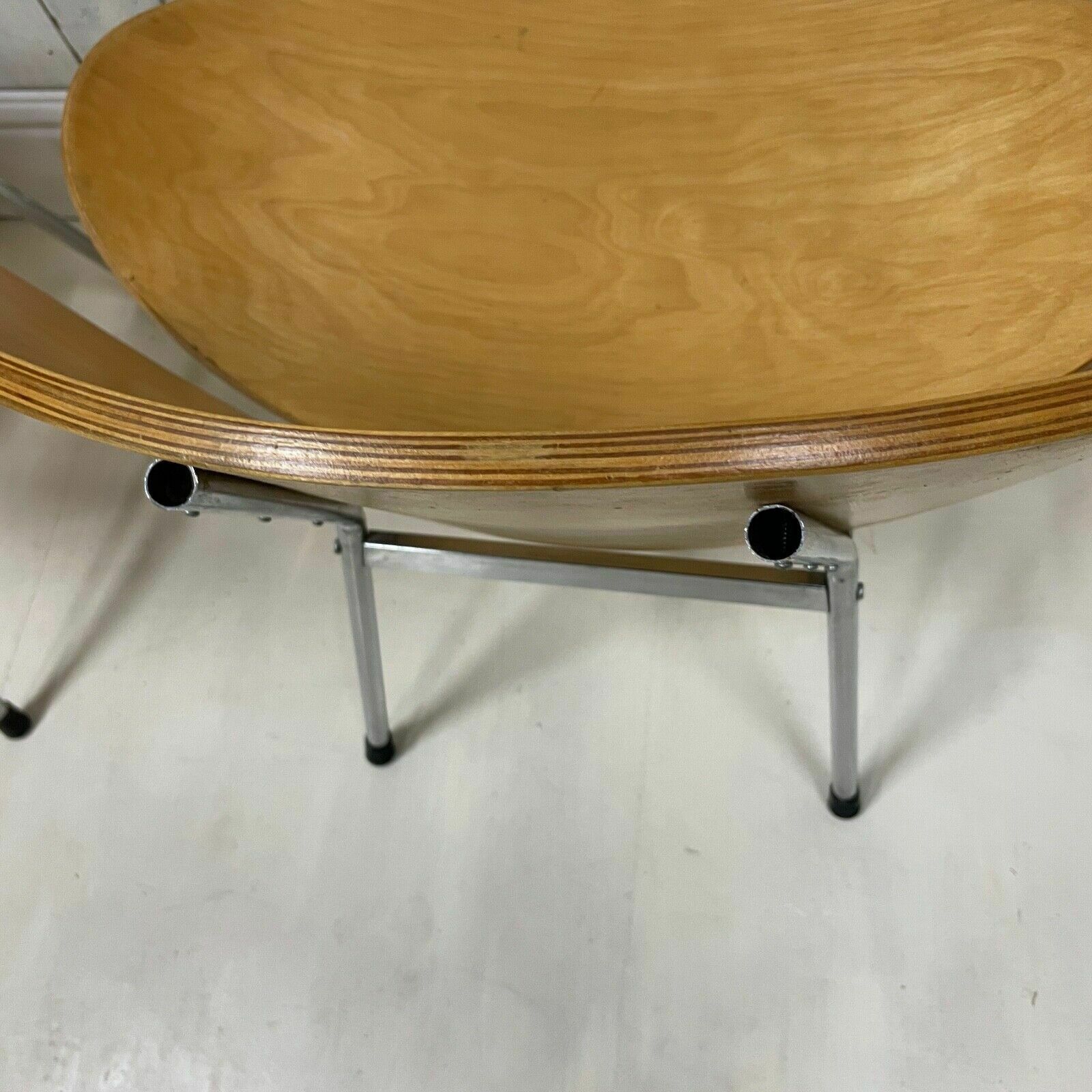 photo vinterior 2 X Mid Century Ply Chairs Danish Vico Fritz Hans 70s 80s Lounge Garden Dining