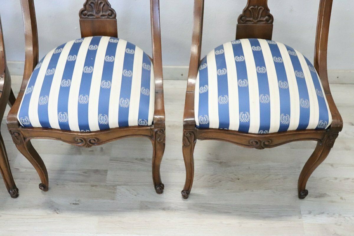 Dining Chairs In Carved Walnut, Early 19th Century, Set Of 4 photo buy