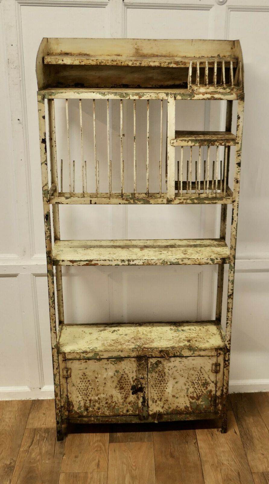 Old French Distressed Metal Field Kitchen Dresser, Drainer photo furniture