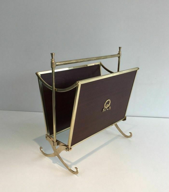 Pair Of Mahogany And Brass Magazine Racks. Jansen House photo vinterior