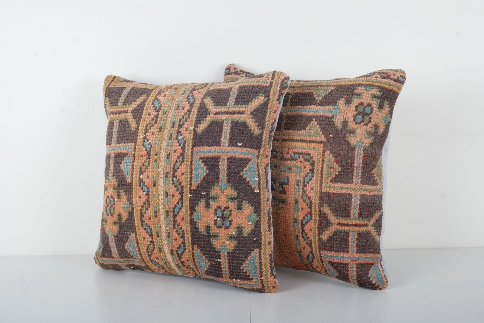 Set Of Two Turkish Oushak Pillow Cover, Pair Vintage Carpet  Cover photo furniture