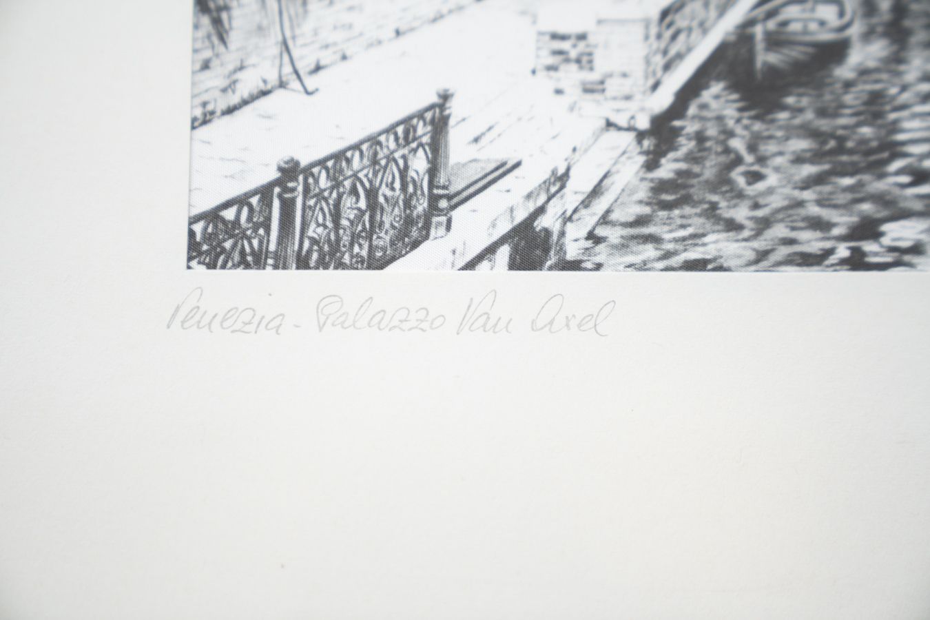 Pair Of Antique Venice Silkscreens With Gilded Frame, Rio Del Lovo, Signed D'amico,  1970 1980 photo Home Decor