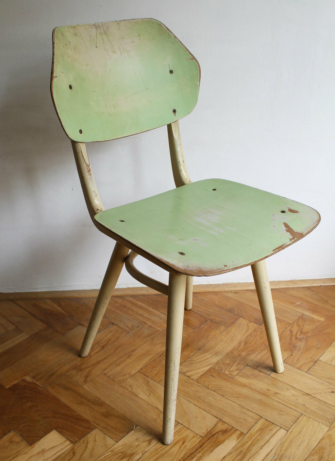 Pair Of Green And Blue 1960's Mid Century Modern Dining Chairs By Ton photo furniture