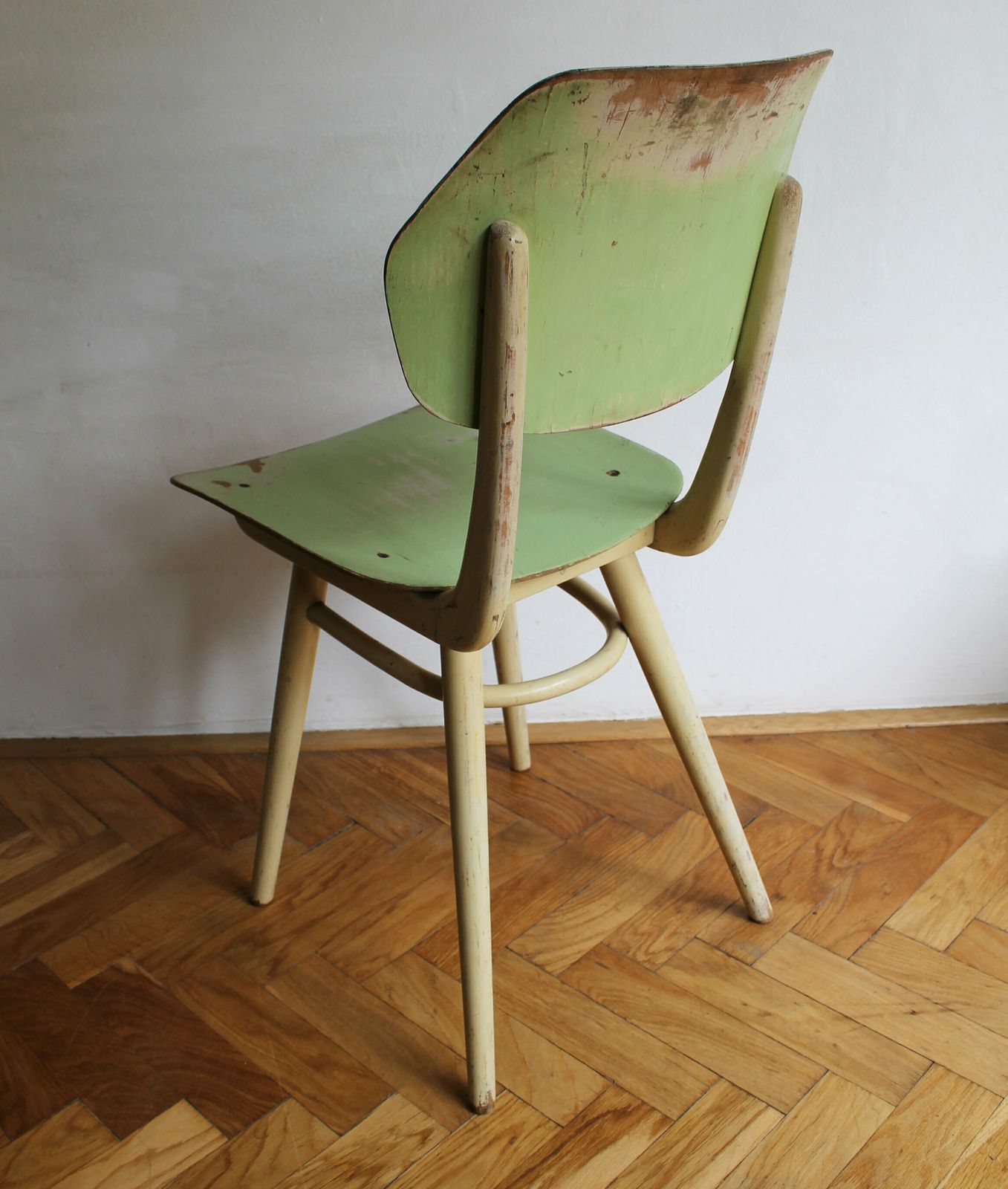 Pair Of Green And Blue 1960's Mid Century Modern Dining Chairs By Ton photo 310.0