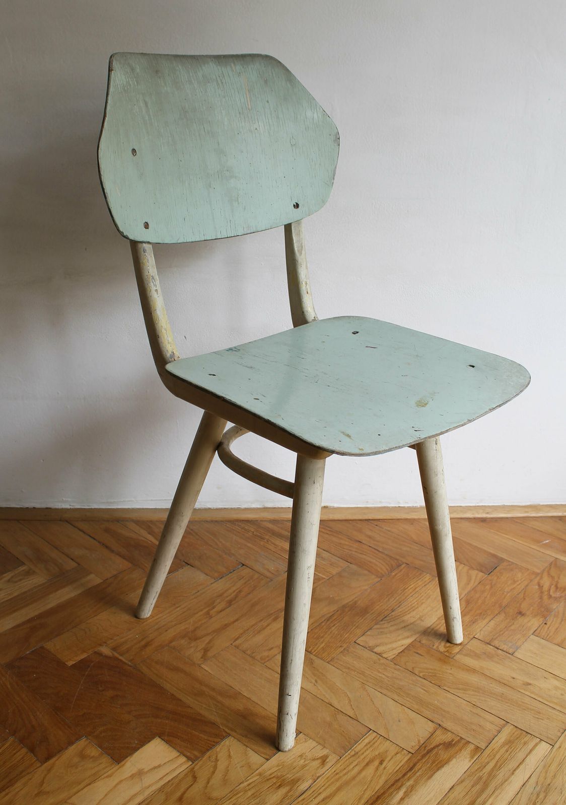 310.0 Pair Of Green And Blue 1960's Mid Century Modern Dining Chairs By Ton photo