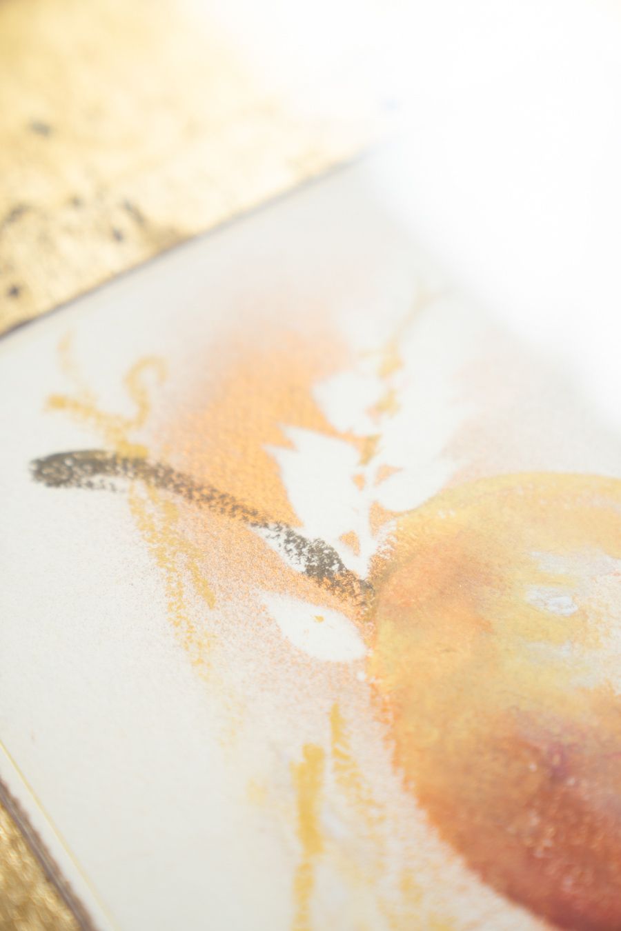 Pair Of Watercolour And Gold Leaf Prints, Nature, 1970 1980 photo vinterior