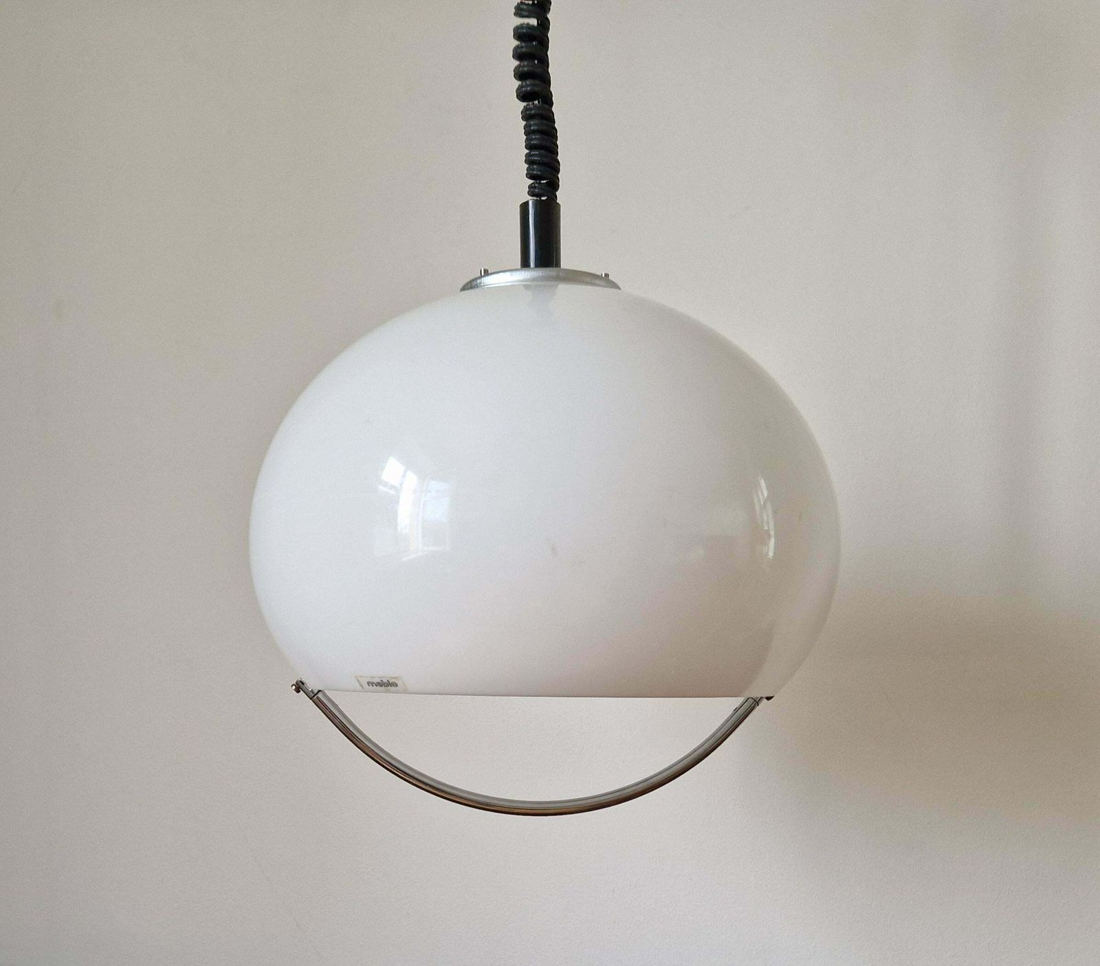photo for sale Set Of Two Midcentury Pendants Meblo, Harvey Guzzini, Space Age, Italy, 1970s
