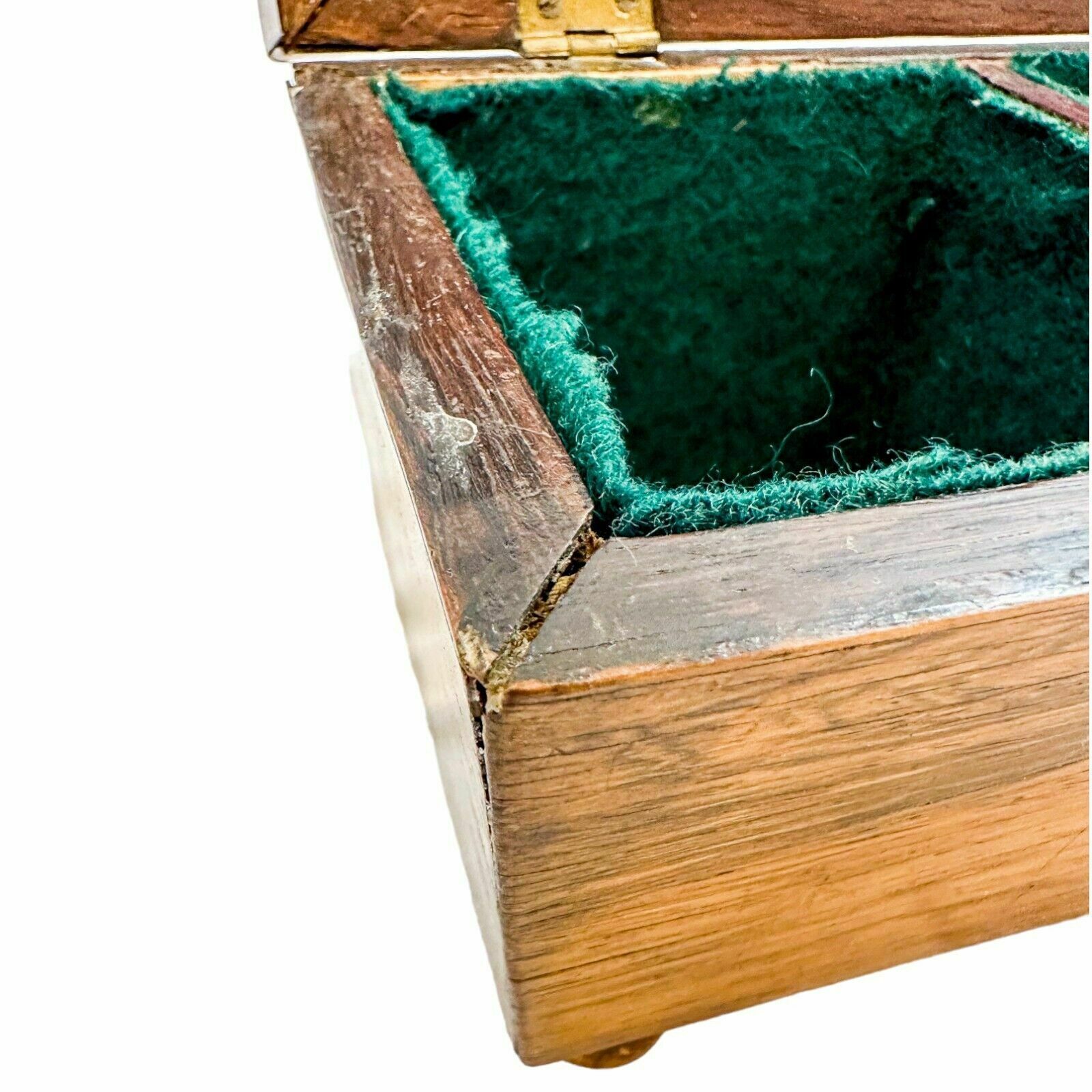 photo vinterior Antique Victorian Mahogany Sarcophagus 2 Section Small Tea Caddy / Jewellery Box