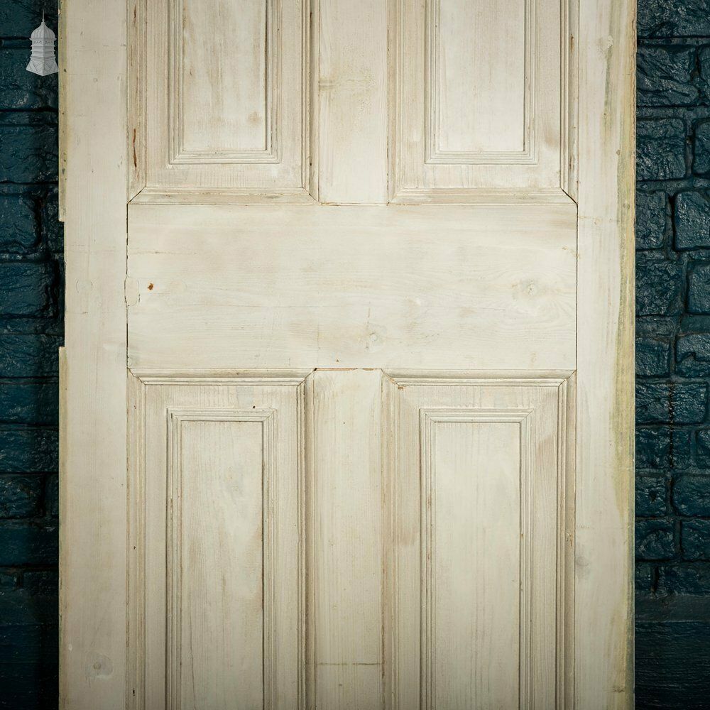 Pine Paneled Door, 6 Moulded Panel White Painted 20th C photo furniture