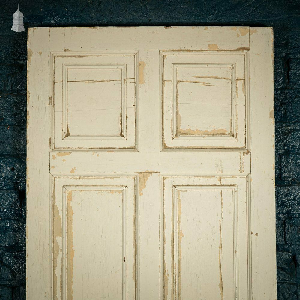 Pine Paneled Door, 6 Moulded Panel White Painted photo for sale