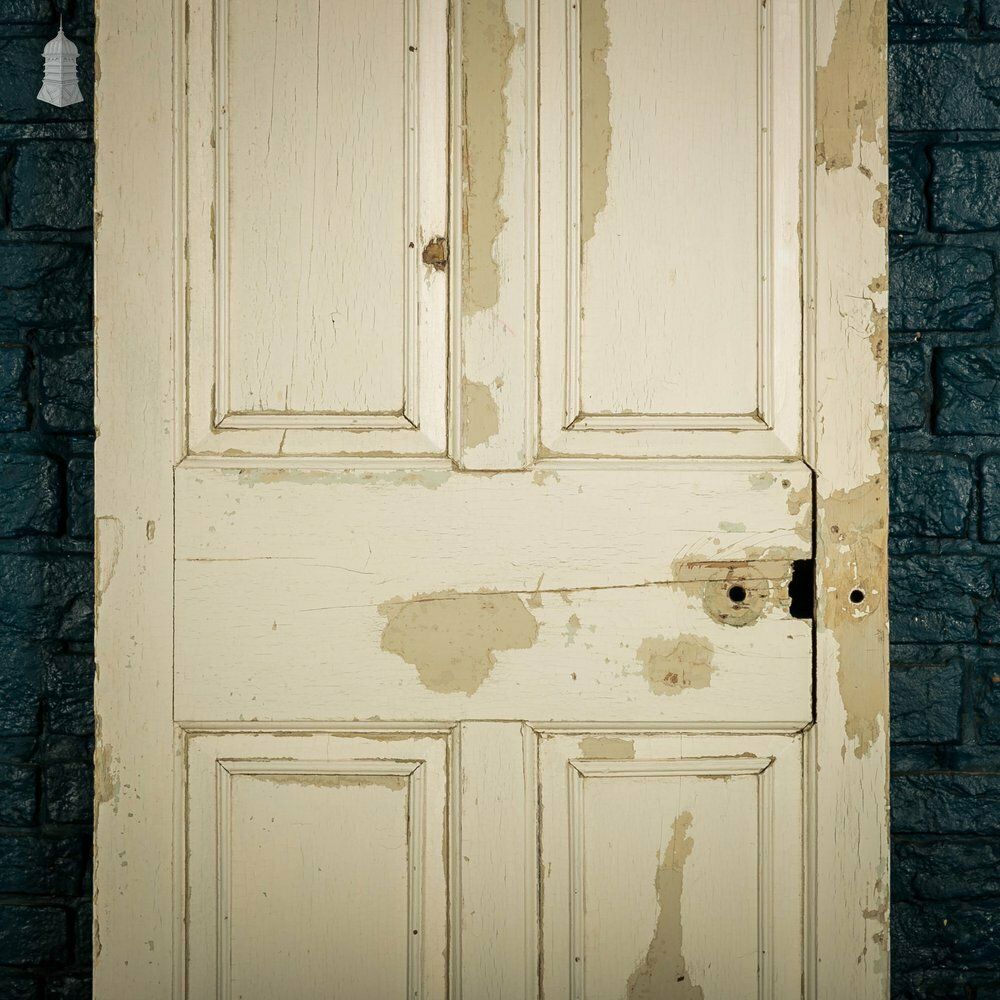 photo furniture Pine Paneled Door, 6 Moulded Panel White Painted