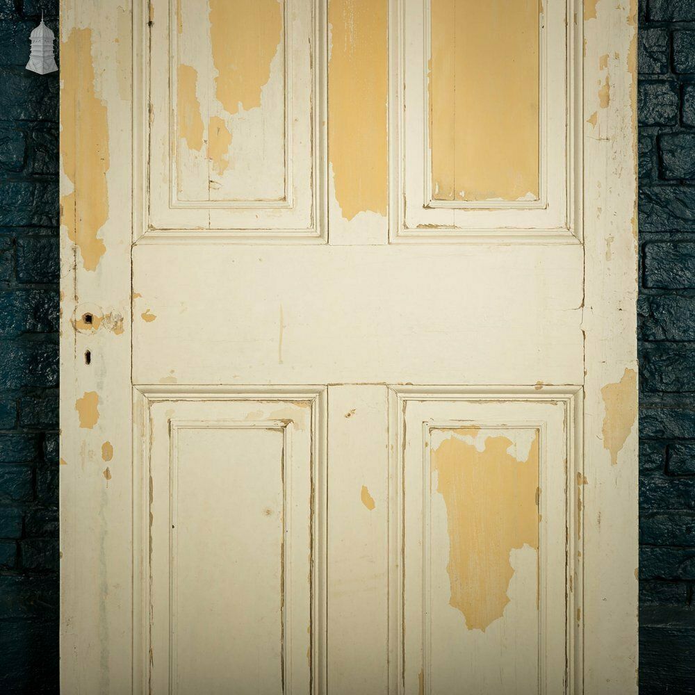 Pine Paneled Door, 4 Moulded Panel White Painted Pine photo Home Fixtures