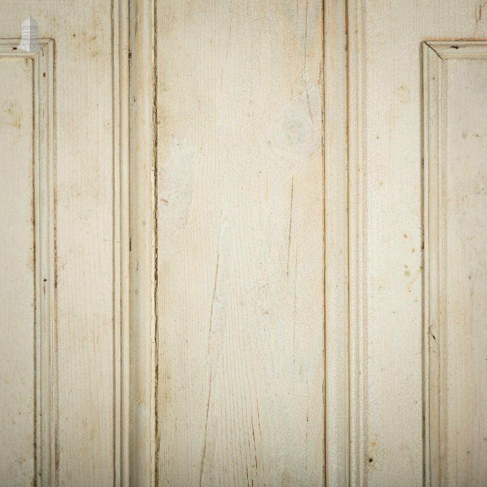 Pine Paneled Door, 6 Moulded Panel White Painted 20th C Missing Moulding photo vinterior