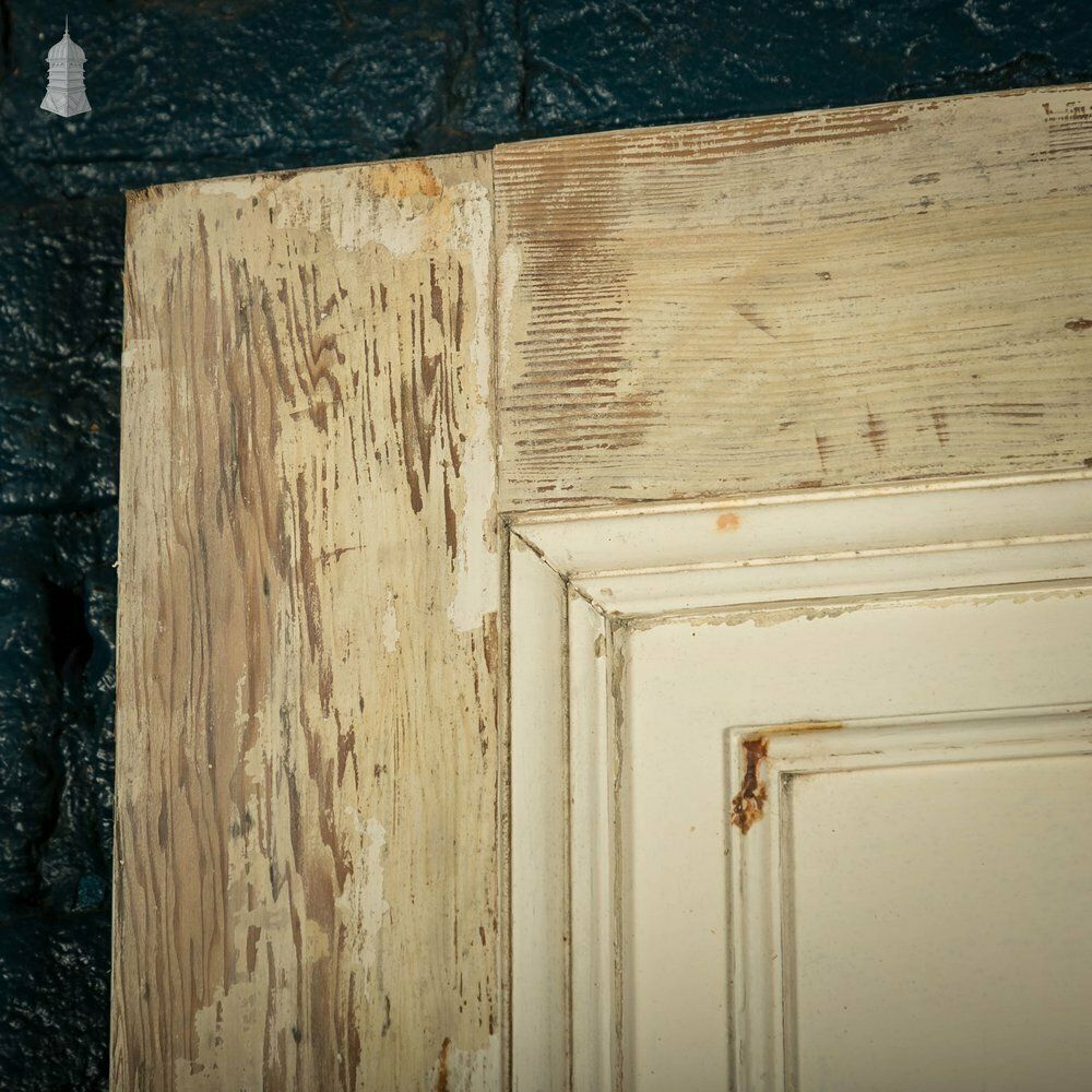 Pine Paneled Door, 6 Moulded Panel White Painted Missing Moulding photo buy