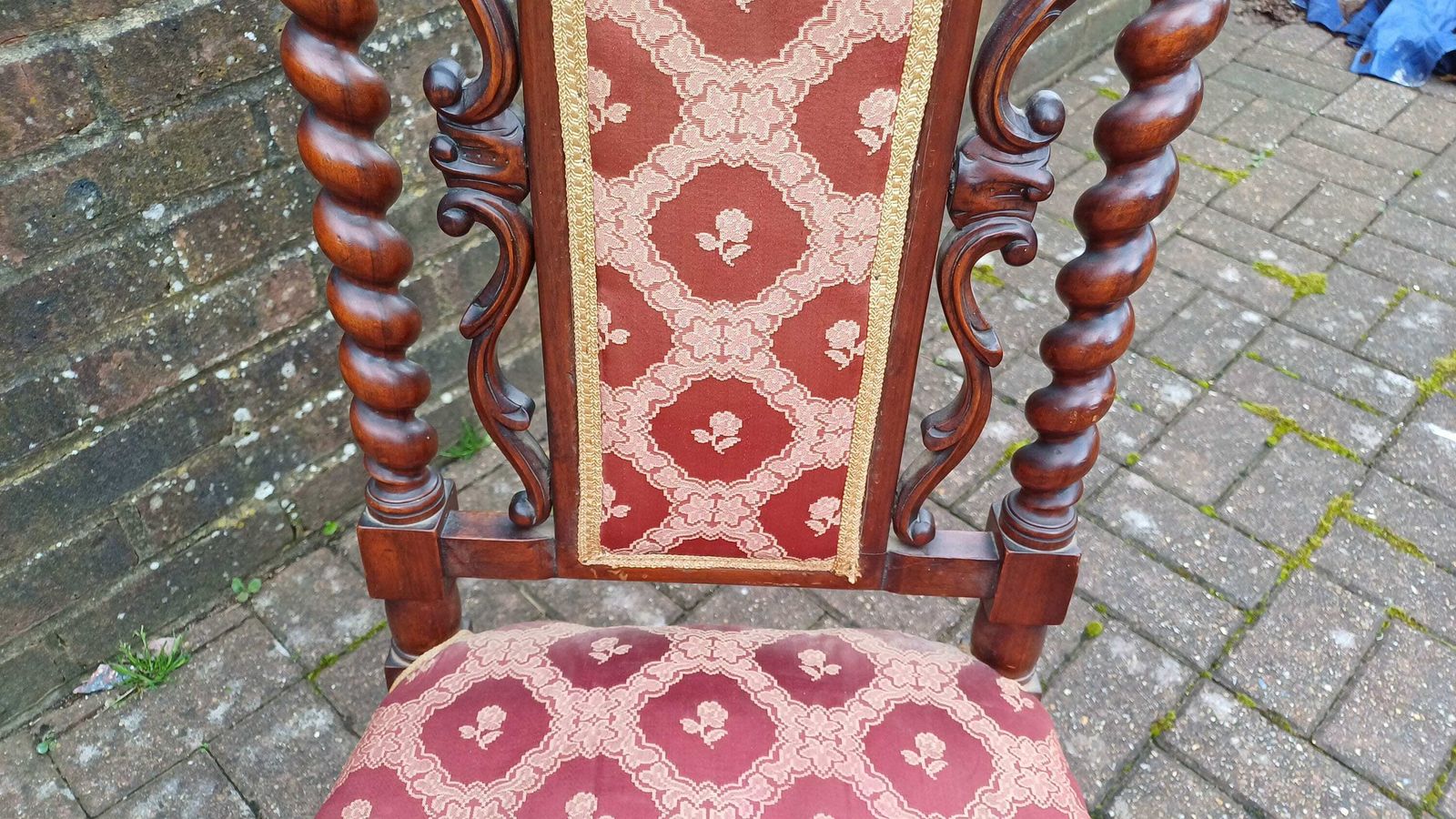 Exquisite Mahogany Upholstered Occasional Chair Superb Carved Features photo Furniture