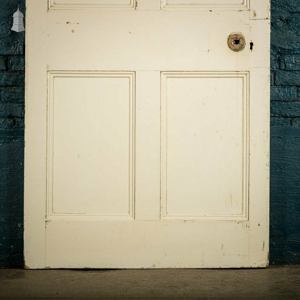 Pine Paneled Door, 6 Moulded Panel White Painted photo 300.0