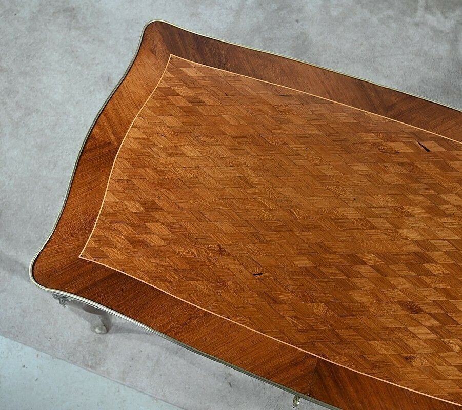 Rosewood And Marquetry Desk Table, Louis XV Style – Early 20th Century photo 2399.9
