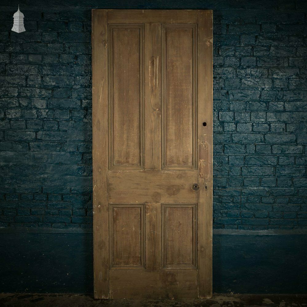 Pine Paneled Door, 4 Moulded Panel