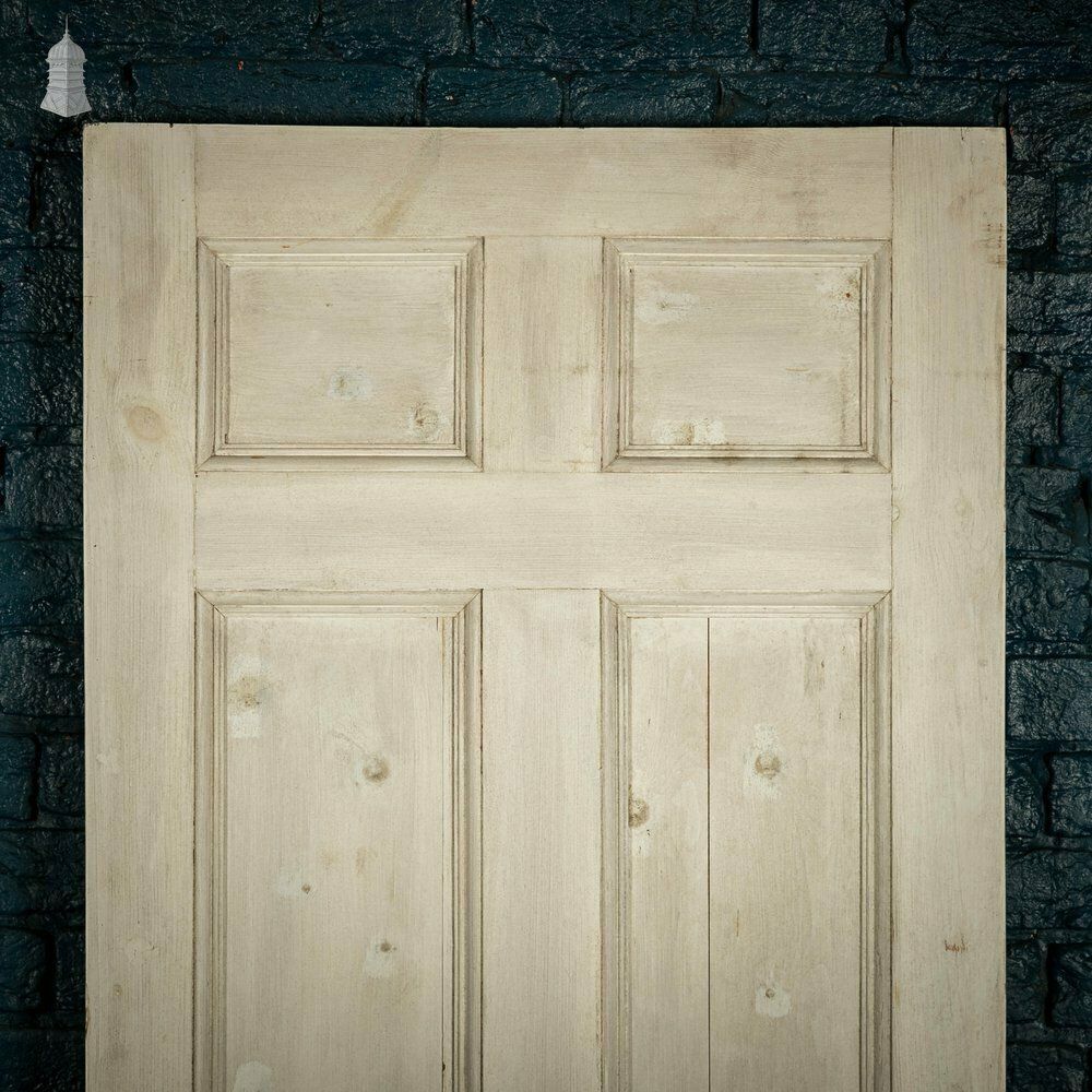 Pine Paneled Door, 6 Moulded Panel White Painted 20th C photo furniture