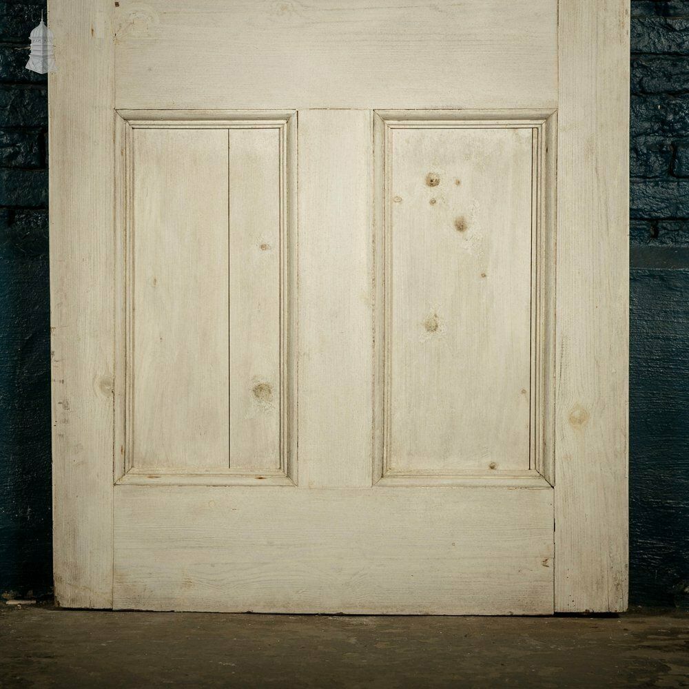 Pine Paneled Door, 6 Moulded Panel White Painted 20th C photo Home Fixtures