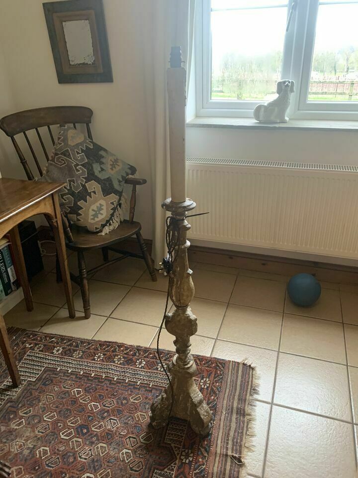 A Large Antique Carved And Gilded Torchere. 18th Century. For Restoration. photo for sale