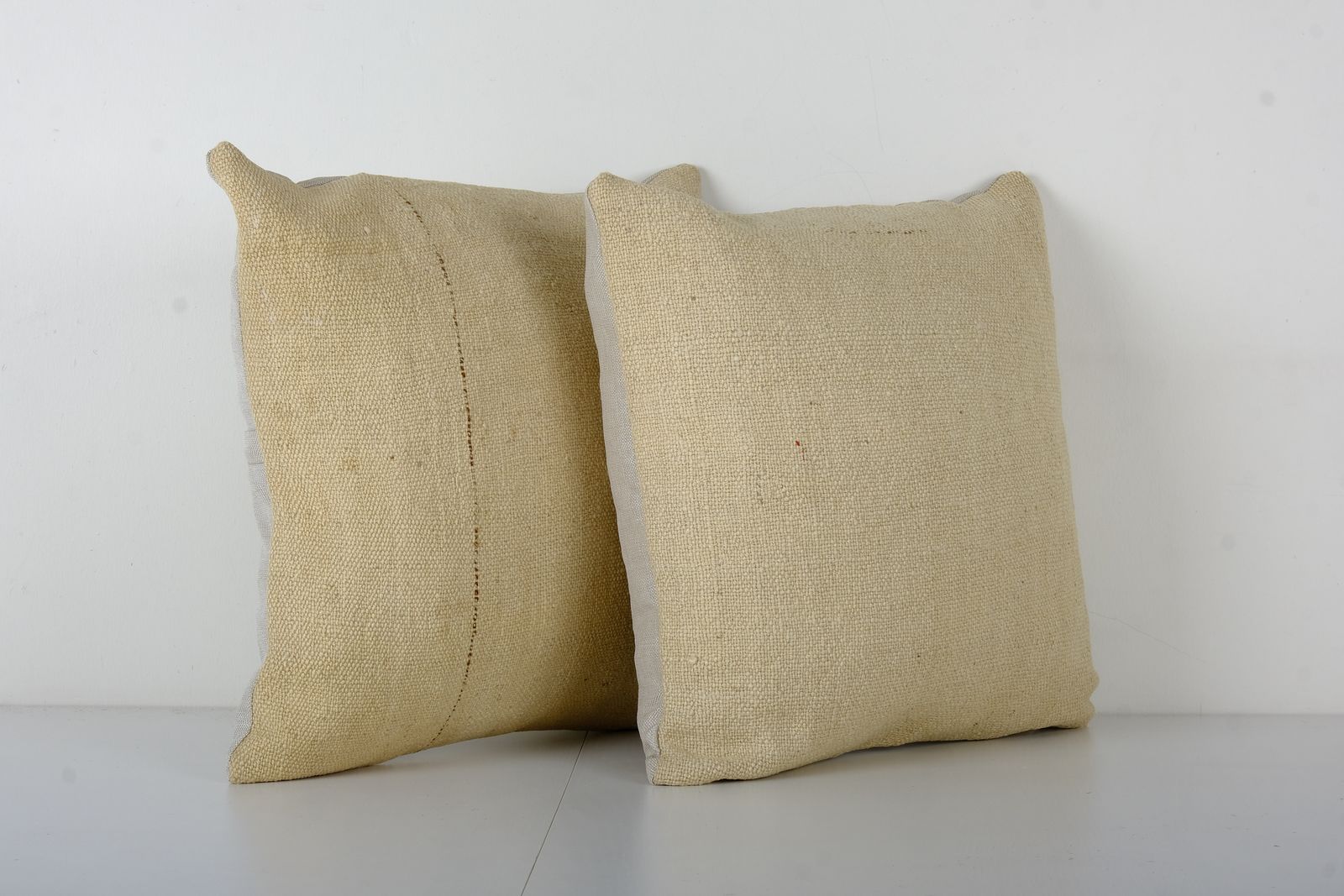 Hemp Turkish Kilim Pillow, Set Of Two Natural Turkish Hemp Sisal Kilim , Pair Farmhouse photo 90.0