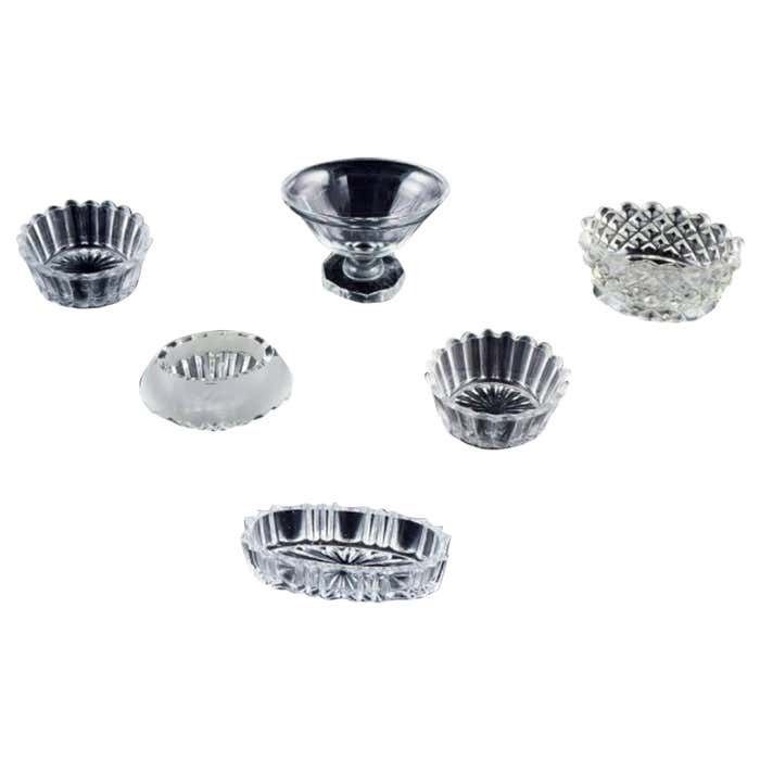 Fåglavik Glasbruk (1874 1980)  Sweden  Six Glass Salt Cellars  Mid 20th C.
