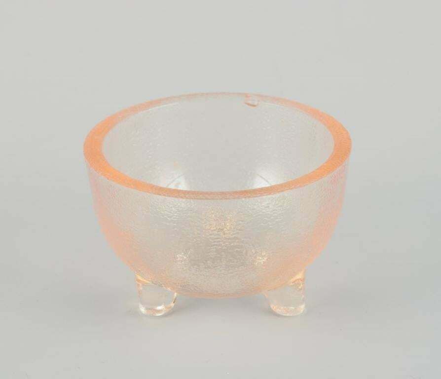 Fåglavik Glasbruk, Sweden. Six Salt Cellars In Pink/Orange Glass. photo Home Decor