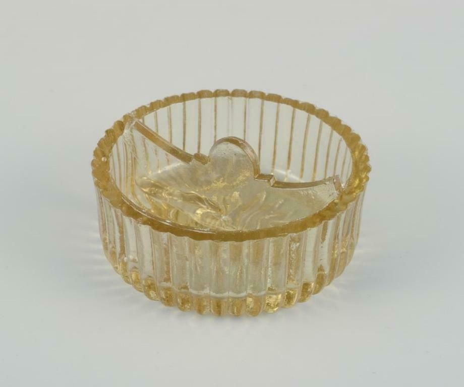 Fåglavik Glasbruk, Sweden. Six Salt Cellars In Amber Coloured Glass. photo 162.0