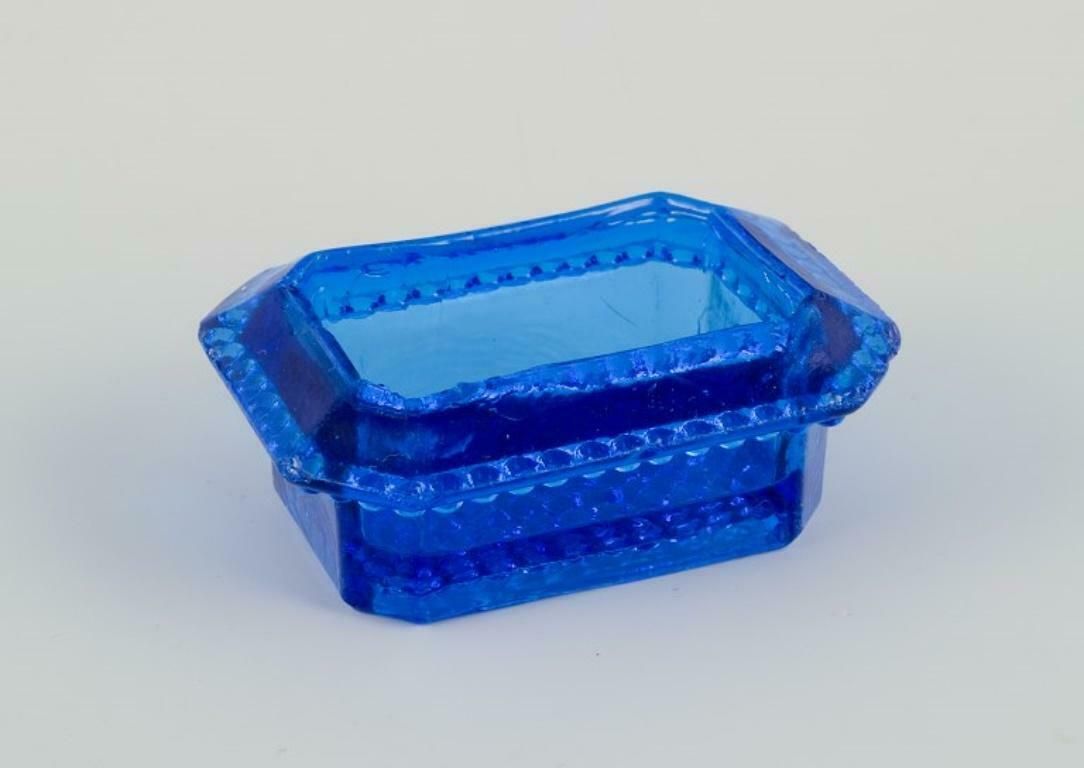 Fåglavik Glasbruk, Sweden. Four Salt Cellars In Blue And Purple Glass. photo for sale