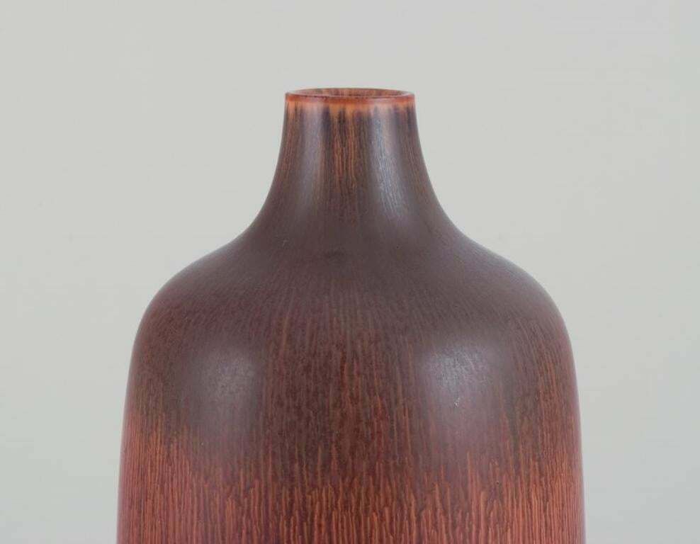 Carl Harry Stålhane For Rörstrand, Sweden. Large Vase In Hare's Fur Glaze.