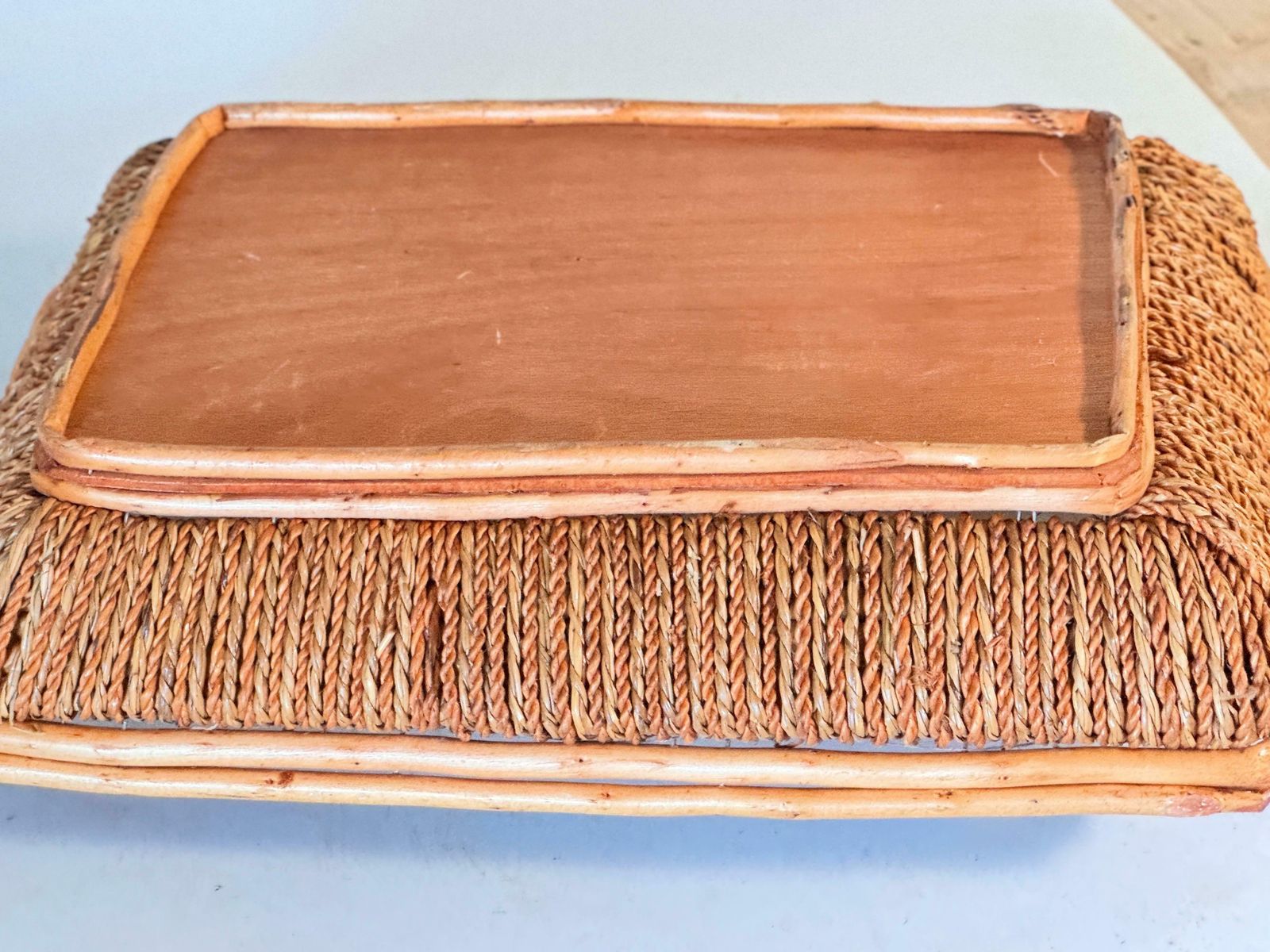 Rattan And Rope Italian Basket Bowl Centerpiece, 1970s Crespi Style photo furniture