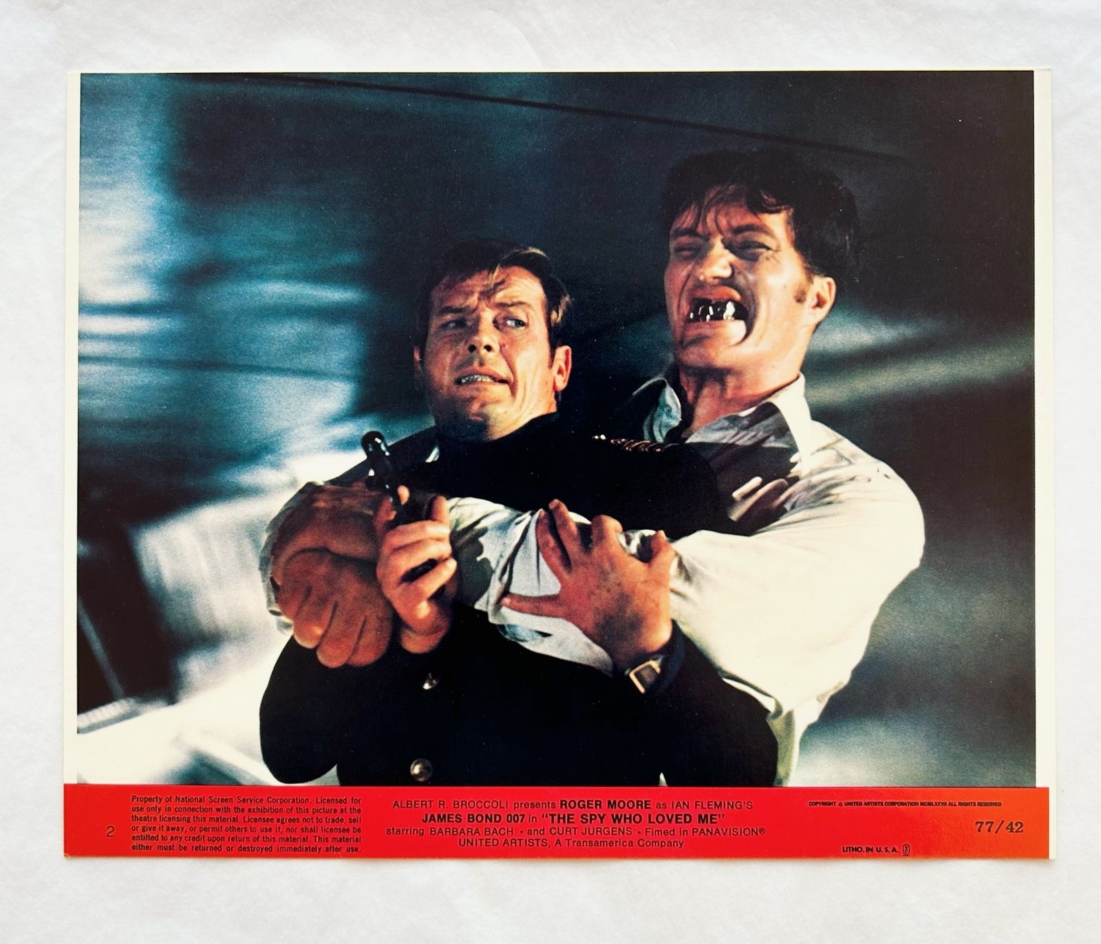 James Bond The Spy Who Loved Me   Original 1977 Lobby Card #2 photo furniture