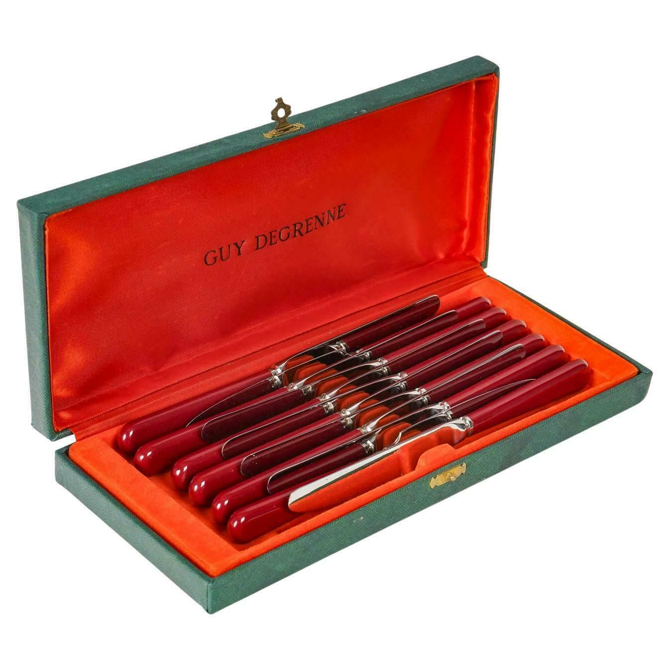 Set Of 12 Guy Degrenne Dessert Knives, 20th Century. £568.15