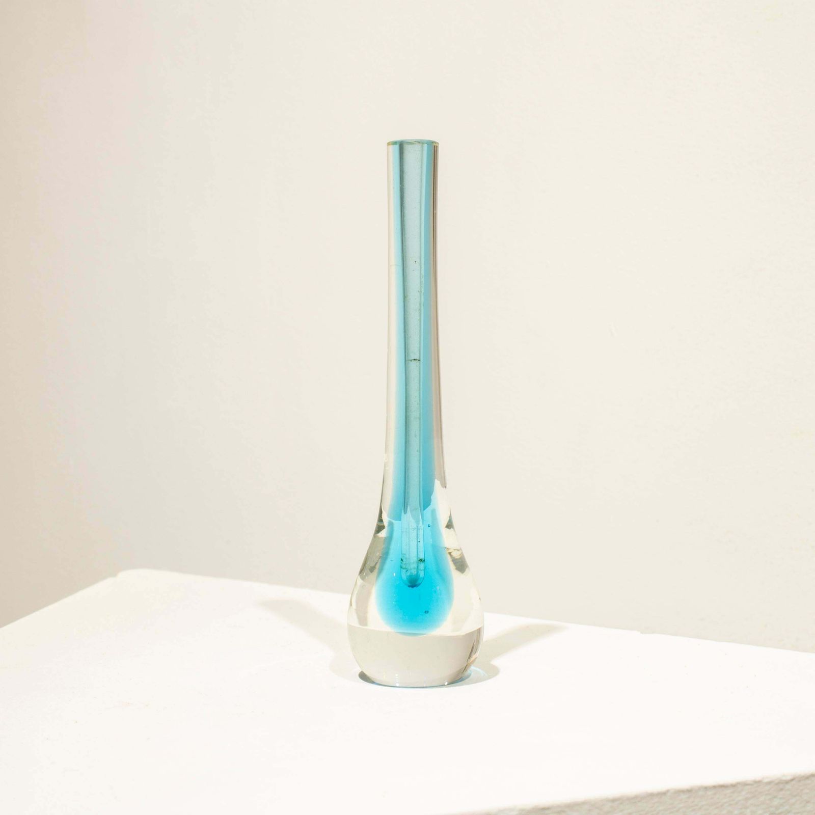 Flavio Poli Hand Crafted Blue Murano Small Glass Vase, Italy, 1970 photo Home Decor