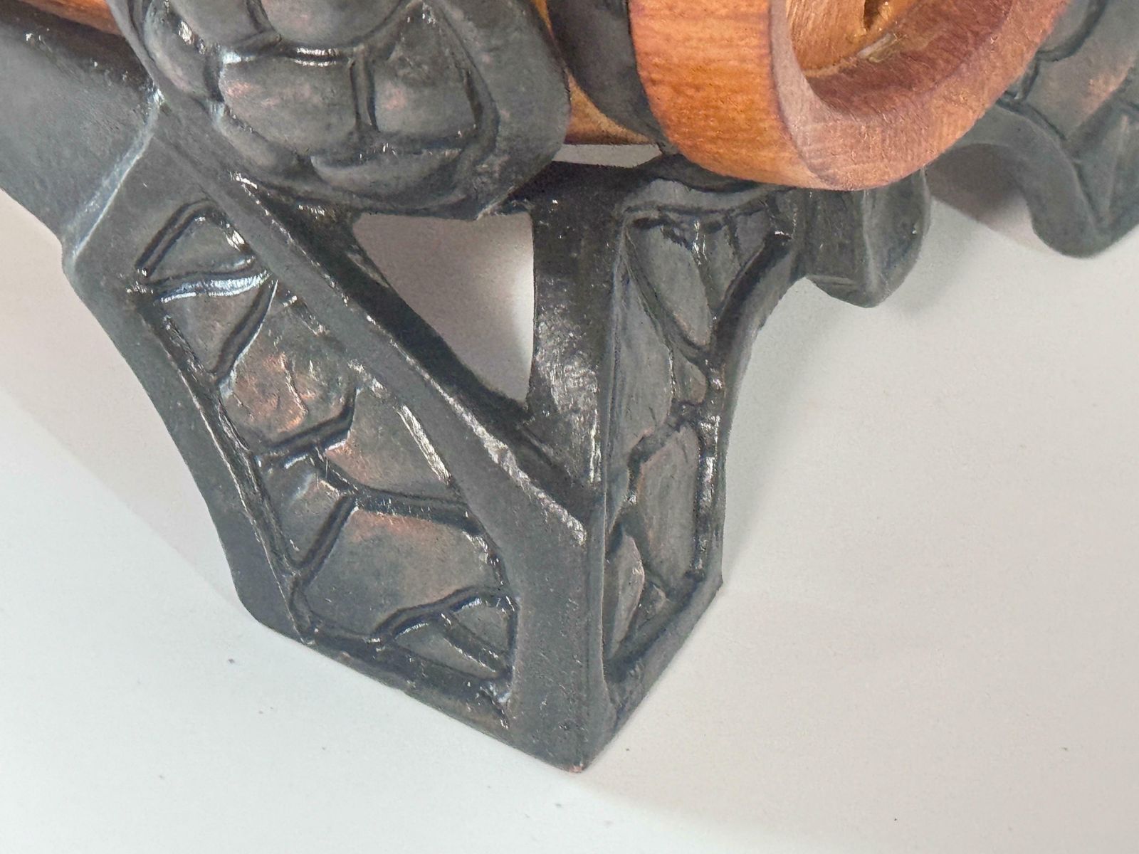 photo for sale Oak And Brass Sailor’s Rum Barrel With Bronze Sculpture Of A Russian Cossack