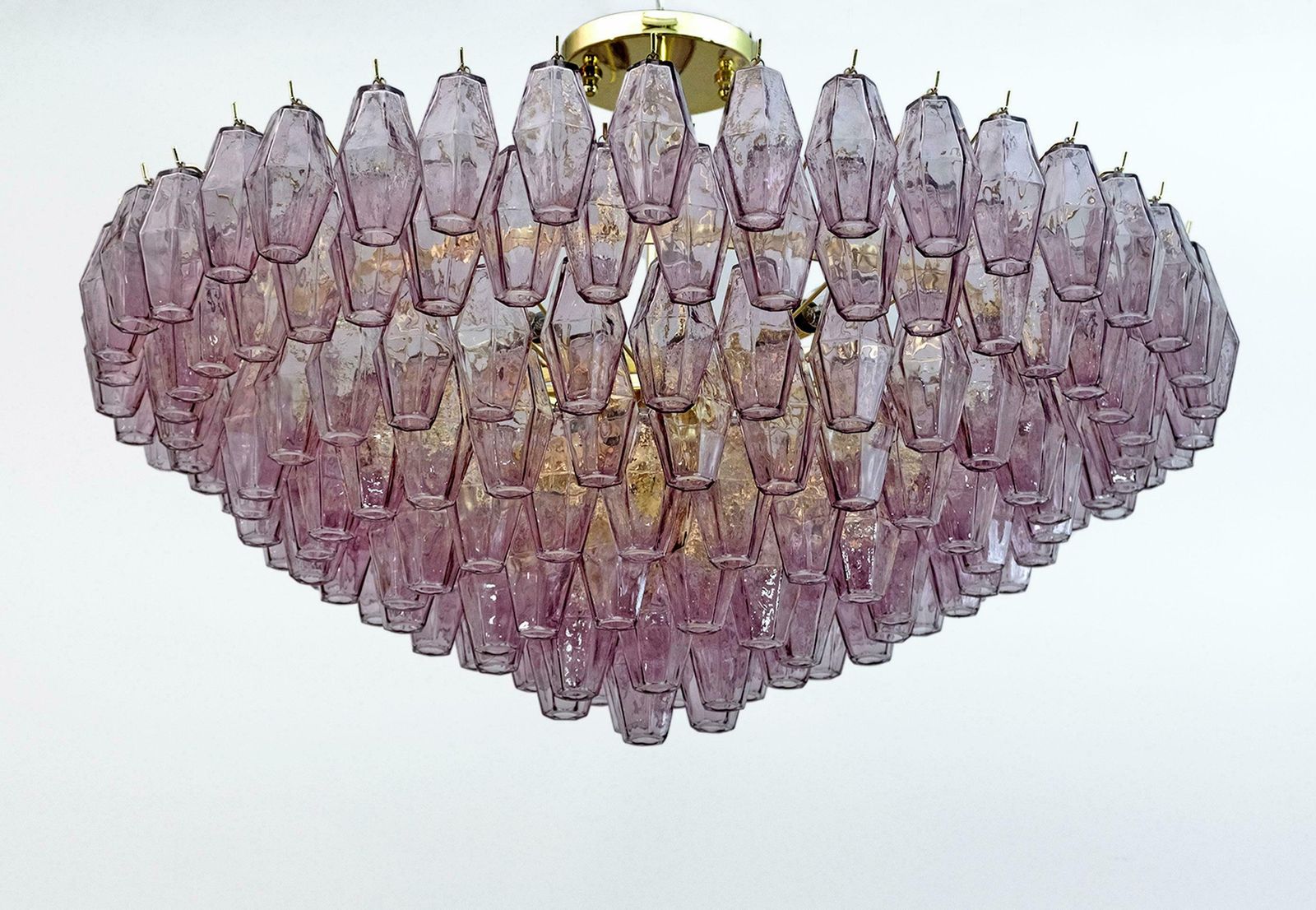 Carlo Scarpa Mid Century Modern Murano Glass Poliedri Chandelier By Venini photo for sale