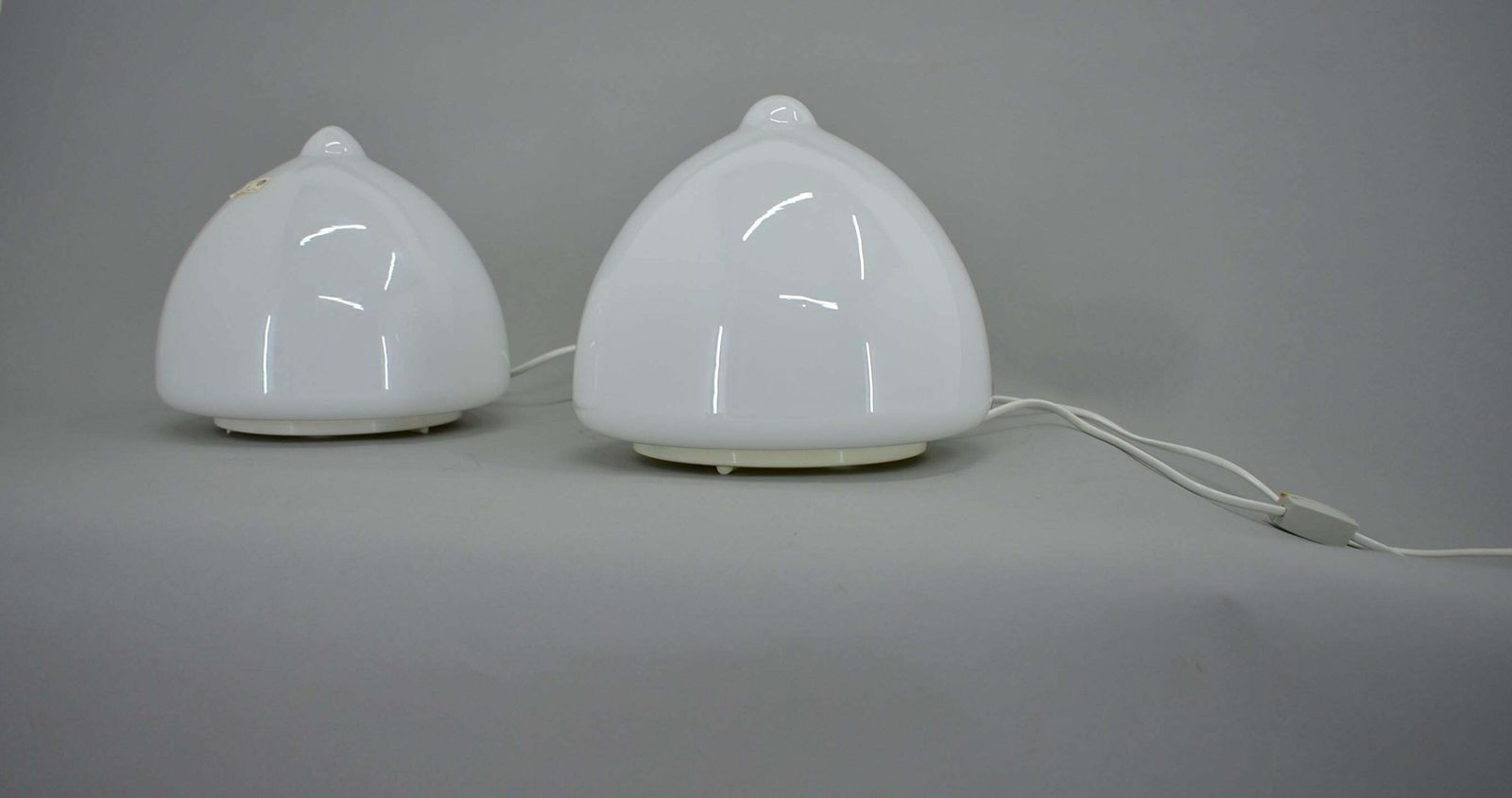 Pair Of Glass Table Lamps By Krásno Nad Bečvou, 1960s photo 624.0