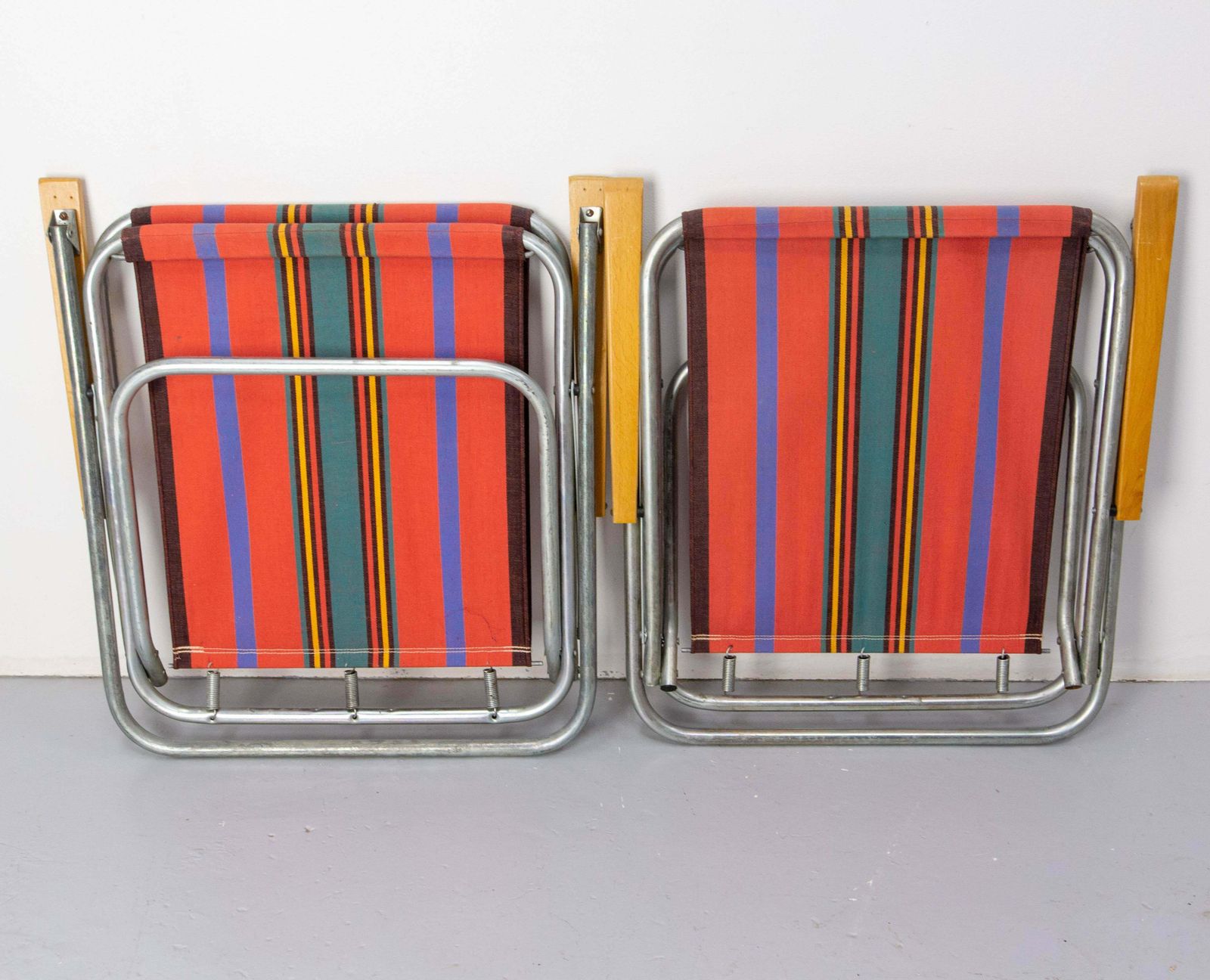 French Set Folding Camping Four Chairs And Table Patio Garden Mid Century photo 1434.0