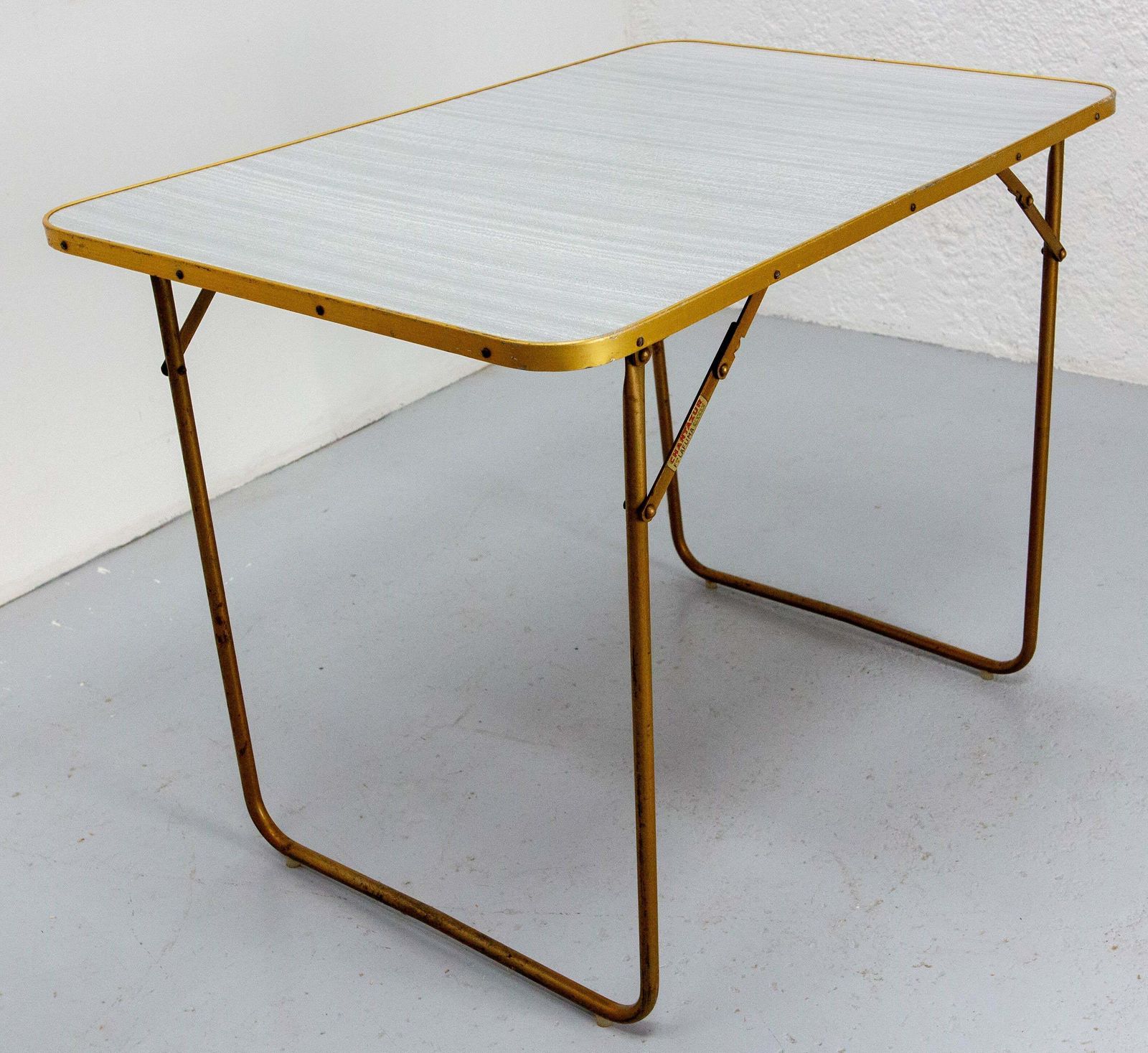 Garden Furniture French Set Folding Camping Four Chairs And Table Patio Garden Mid Century photo
