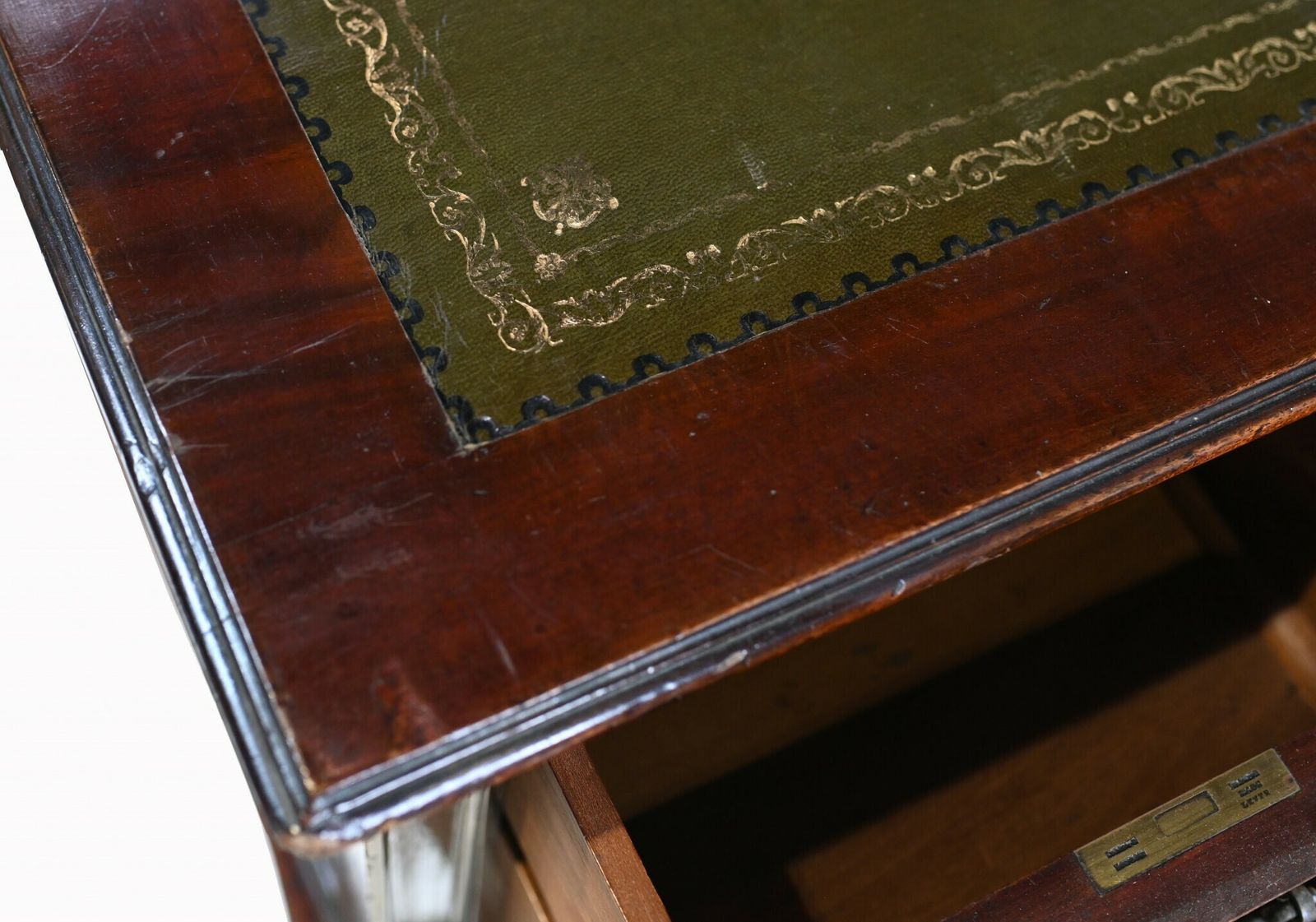 French Ladies Desk Mahogany Bureau Du Dame Empire photo vintage